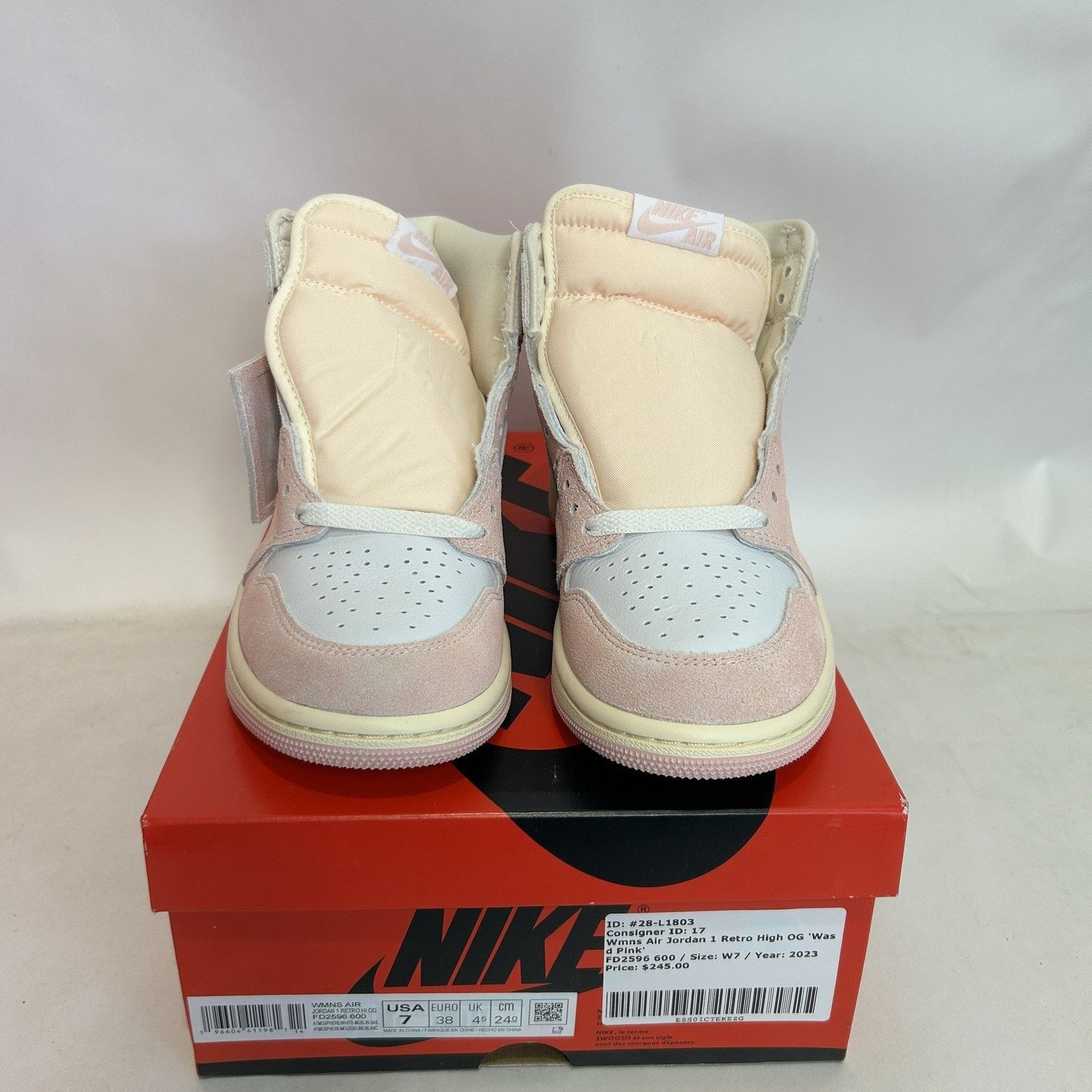 Jordan Brand Nike Air Jordan 1 Retro High WMNS “Washed Pink” Size US 7 / IT 37 - 2 Thumbnail