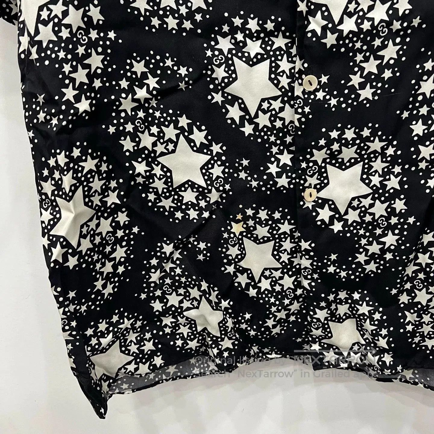 Japanese Brand Gucci Silk Star Print Short-Sleeve Shirt. Size US S / EU 44-46 / 1 - 4 Thumbnail