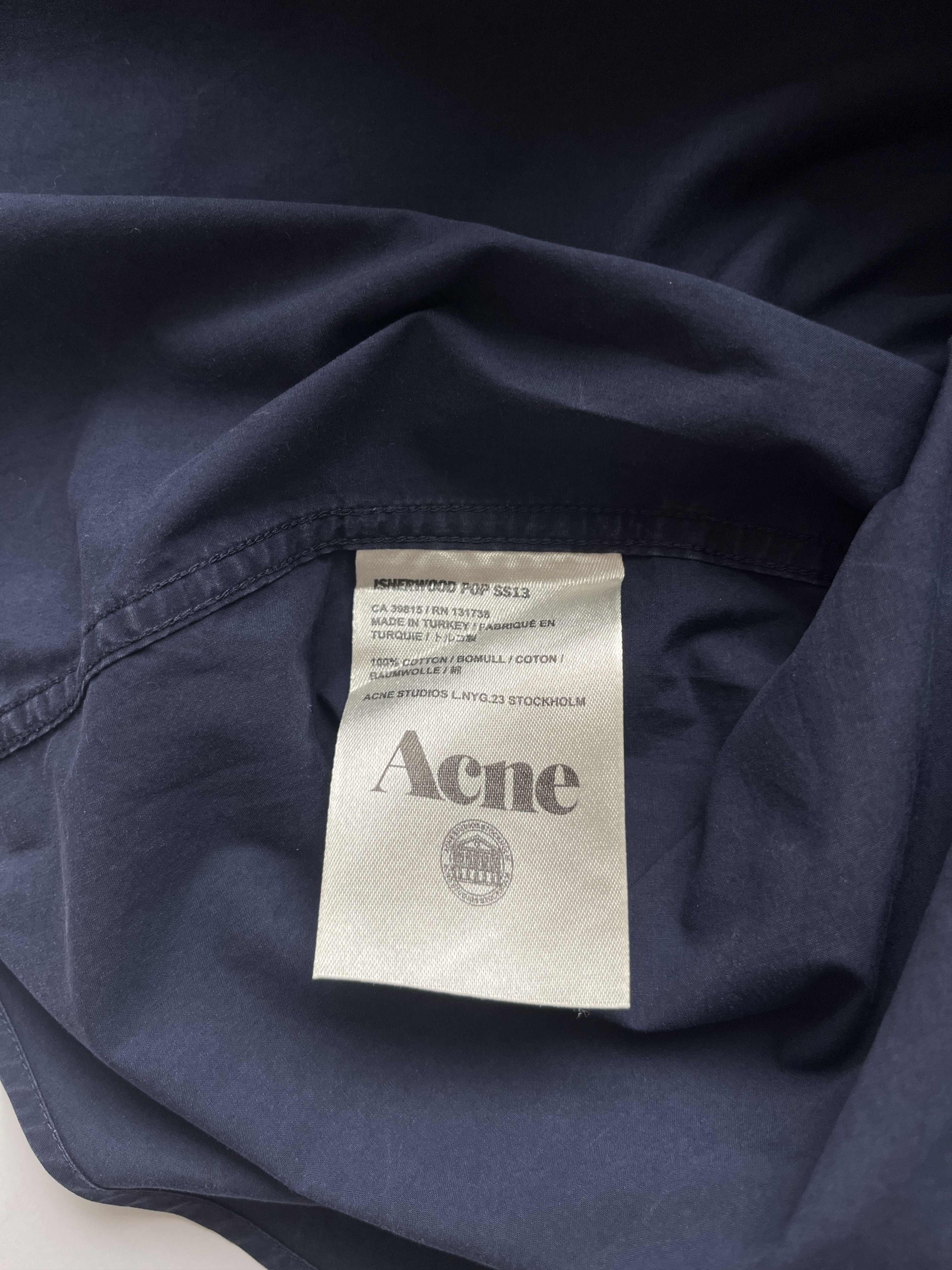 Acne Studios ⚡️QUICK SALE⚡️Acne Studios Navy Button Up Shirt Size US L / EU 52-54 / 3 - 4 Thumbnail