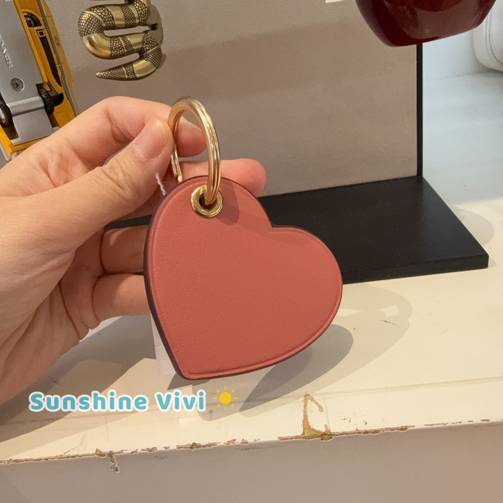 Coach NWT Coach CF155 Heart Bag Charm TAFFY Pink Gold Hardware Size ONE SIZE - 1 Thumbnail