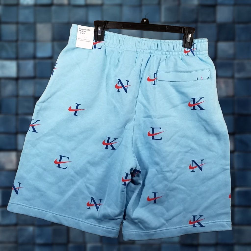 VINTAGE Nike Men's NSW Printed Fleece Shorts All Over Print Blue LT Tall DV9610-499
