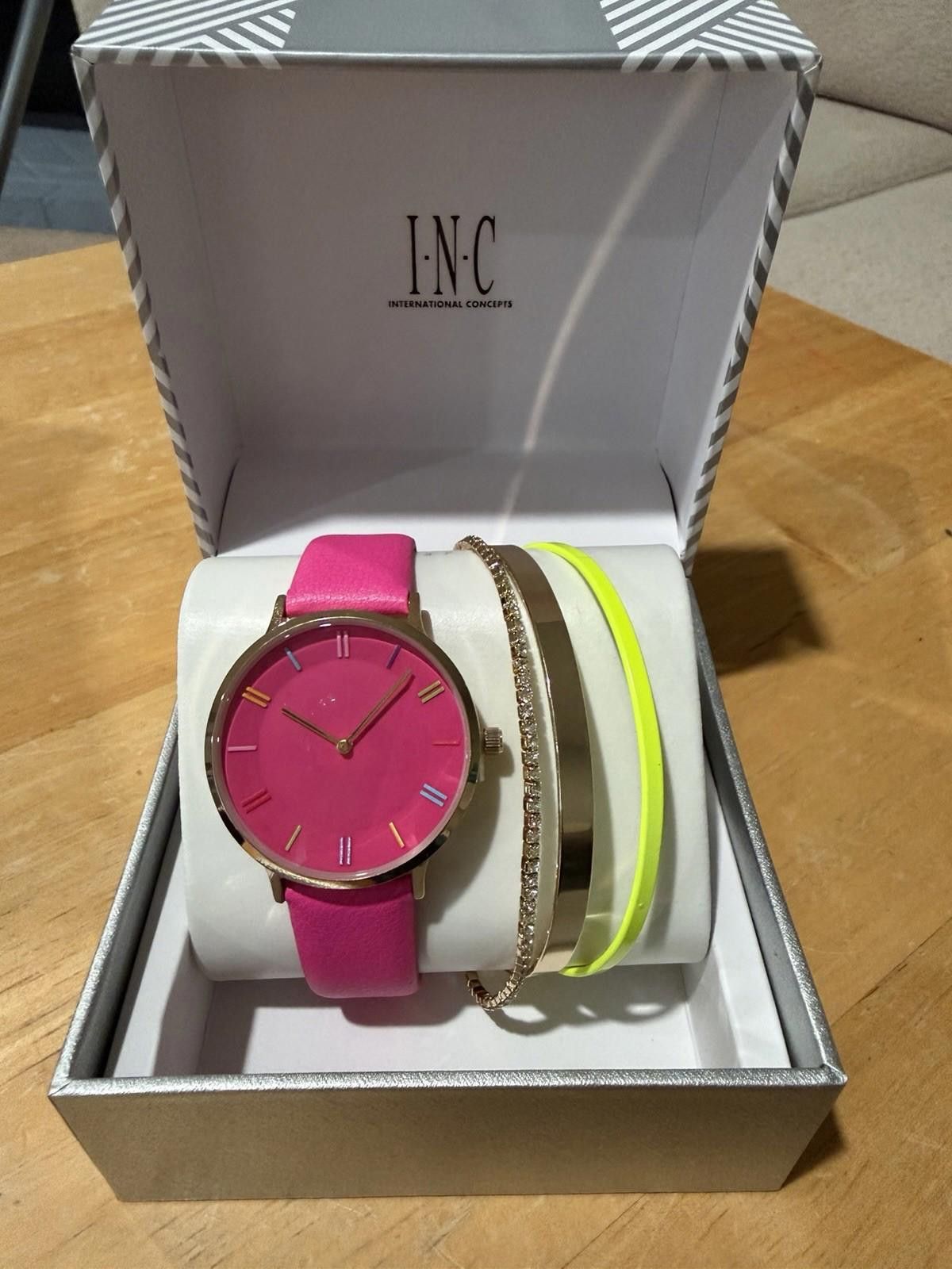 Other INC Women's Pink Strap Watch 38mm Gift Set Pink Size ONE SIZE - 6 Thumbnail