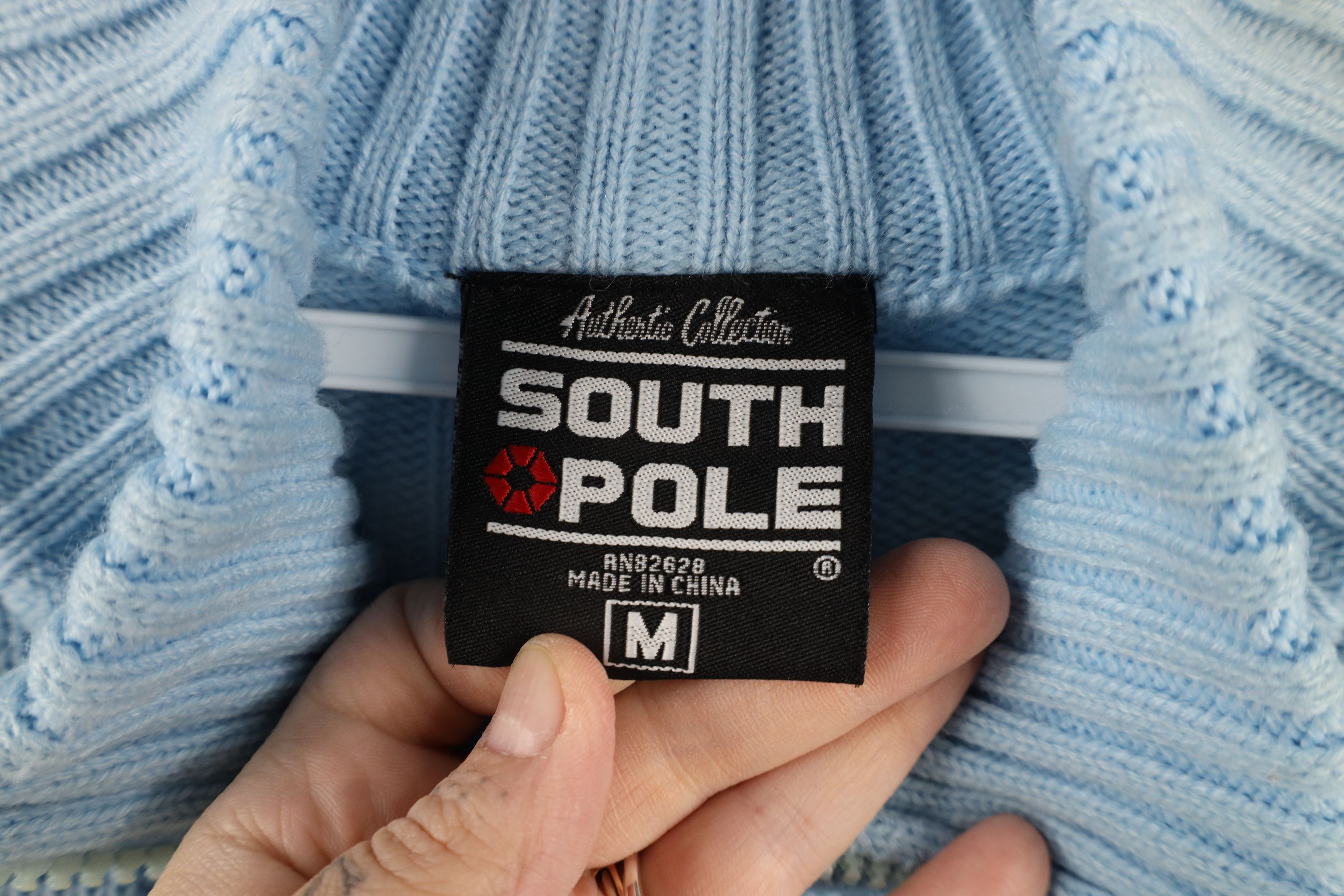 Southpole × Vintage Vintage 90s Southpole Striped Knit Half Zip Pullover Sweater Size US M / EU 48-50 / 2 - 9 Thumbnail