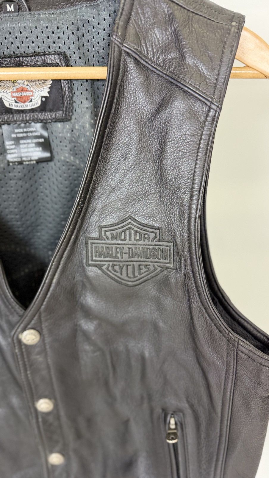 Harley Davidson Harley Davidson Vintage Leather Vest Size US M / EU 48-50 / 2 - 4 Thumbnail