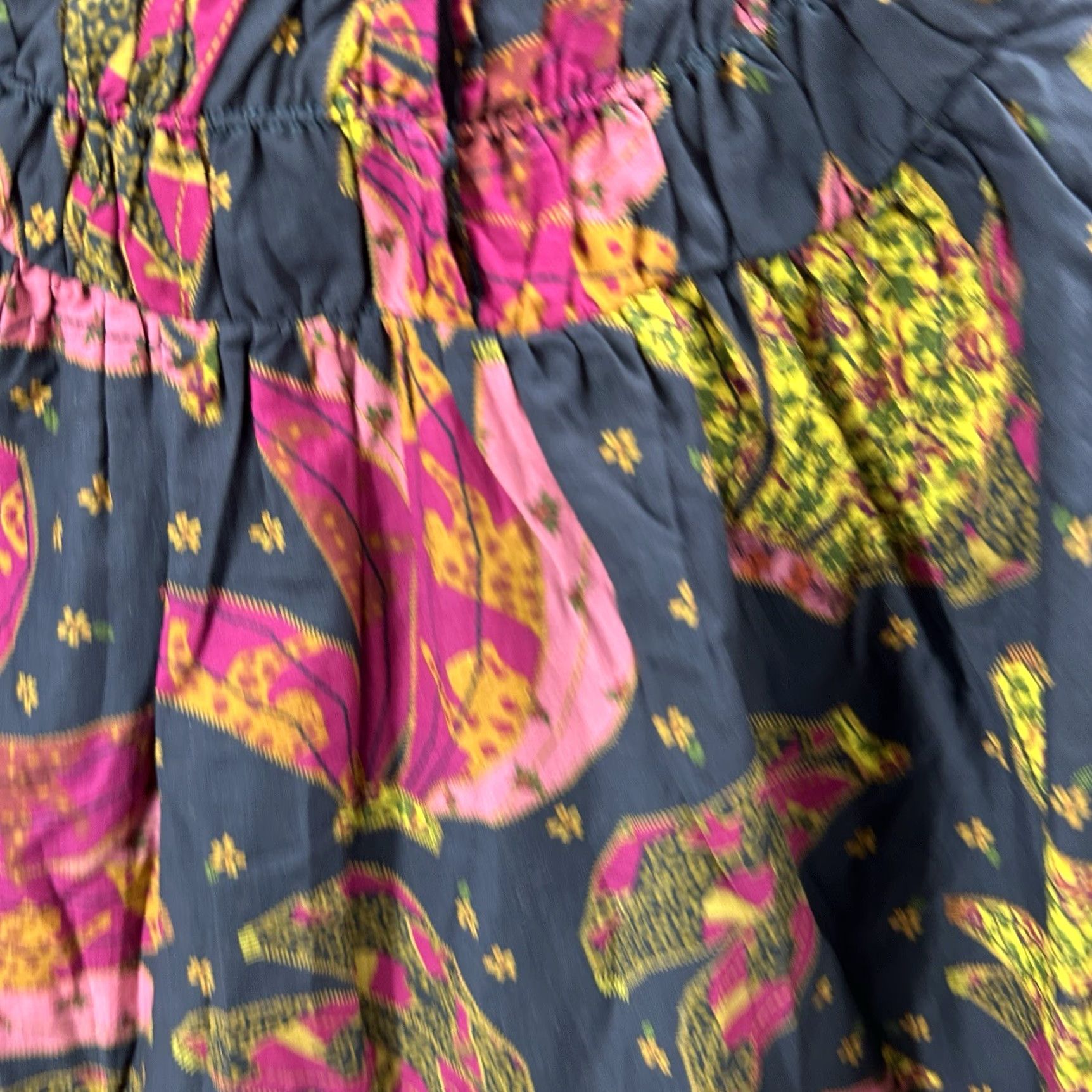 Farm Rio FARM Rio Patchwork Bananas Mini Dress Womens XS Black Boho Bohemian XS Patchwork Maxi Mini 90s Concert Boho Womens Size XS / US 0-2 / IT 36-38 - 6 Thumbnail