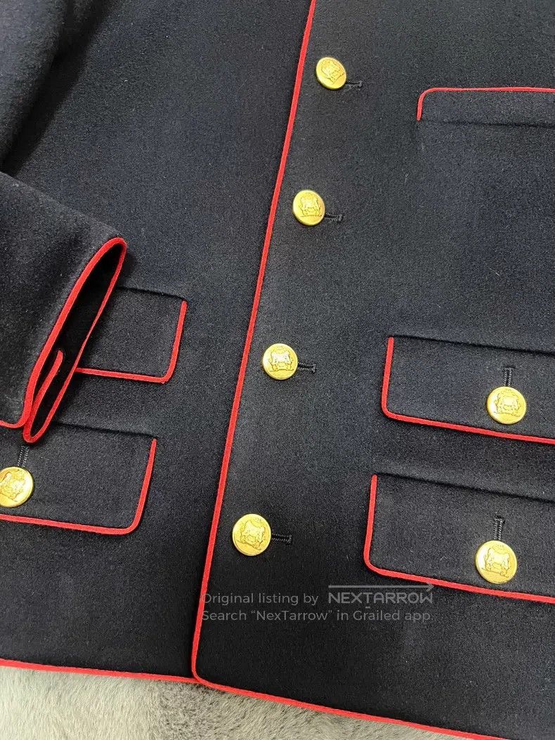 Other CELINE Red Line Gold Buckle Wool Collar Jacket Size XXS / US 00 / IT 34 - 3 Thumbnail