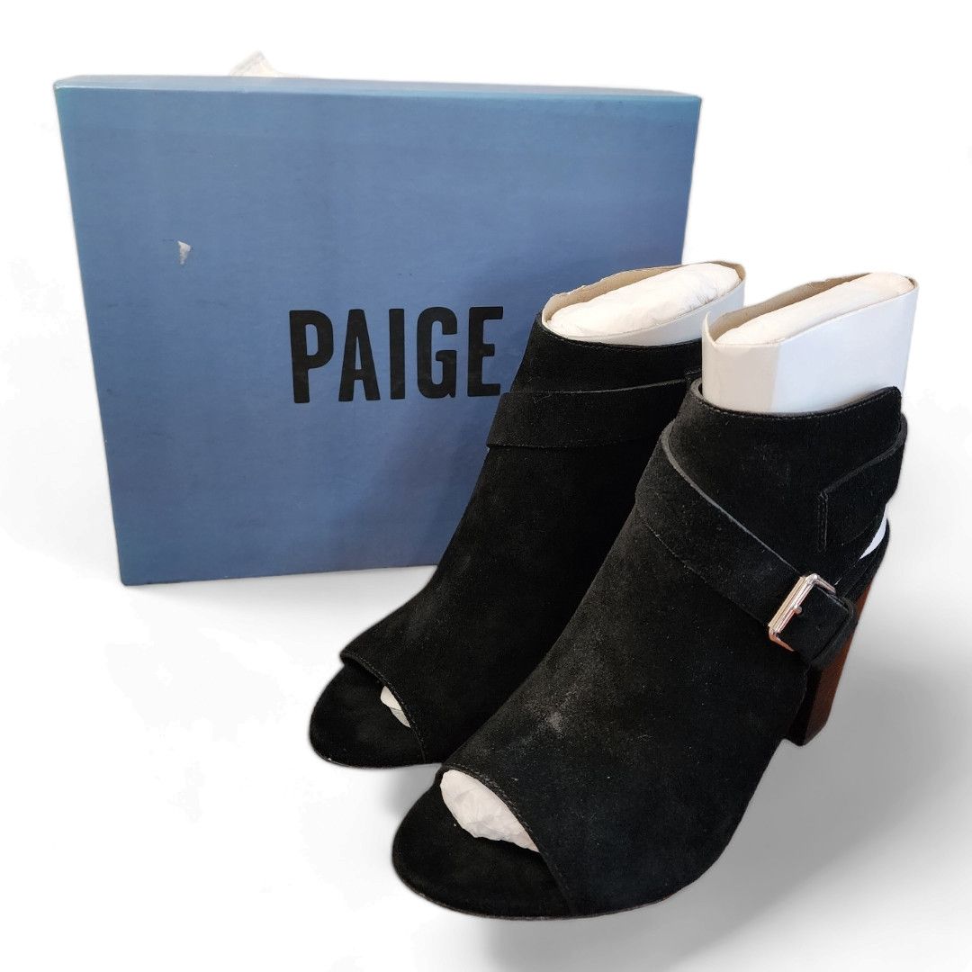 Paige Paige Mimi Black Suede Block Heel Bootie Women's Size 10.5 Size US 10.5 / IT 40.5 - 4 Thumbnail