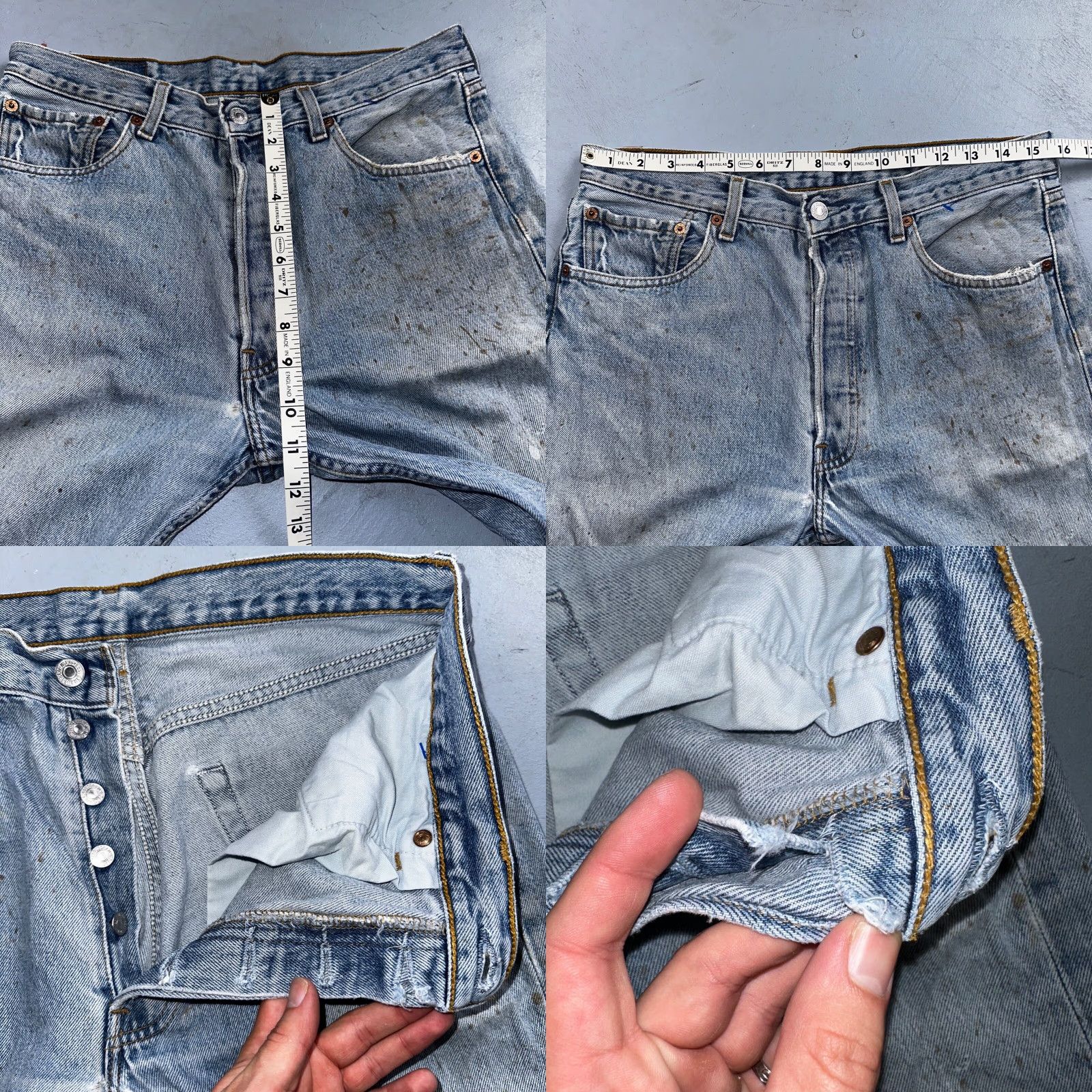 Levi's VINTAGE Levi's 501 Jeans Men Medium Regular Fit Straight Leg Denim Light Wash 90s 2000s Size US 33 - 8 Thumbnail