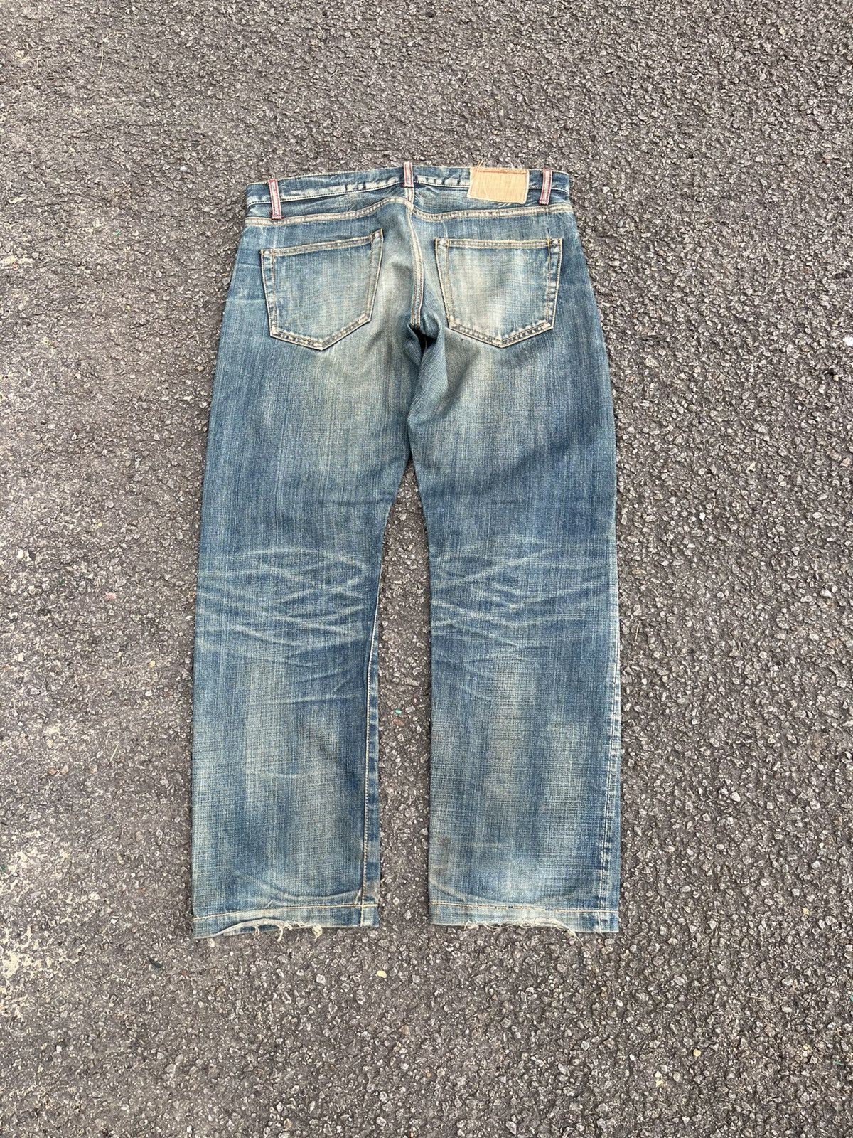 Japanese Brand Japanese Selvedge Denim Rusty Distressed Red Line Jeans Size US 34 / EU 50 - 15 Thumbnail