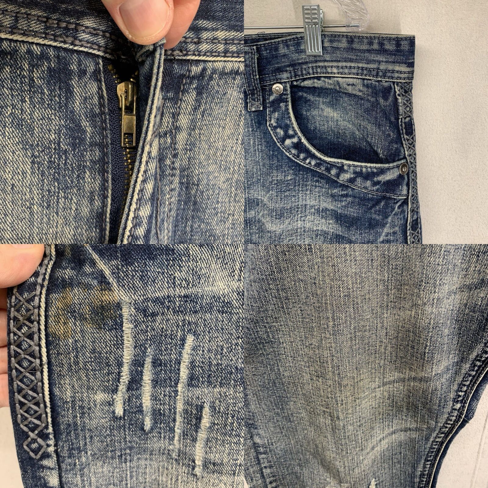 Denime VINTAGE GS 115 Slim Fit Men's Jeans 38x33 Wide-Leg Denim 90s Grunge Hip Hop Retro Size US 38 / EU 54 - 8 Thumbnail
