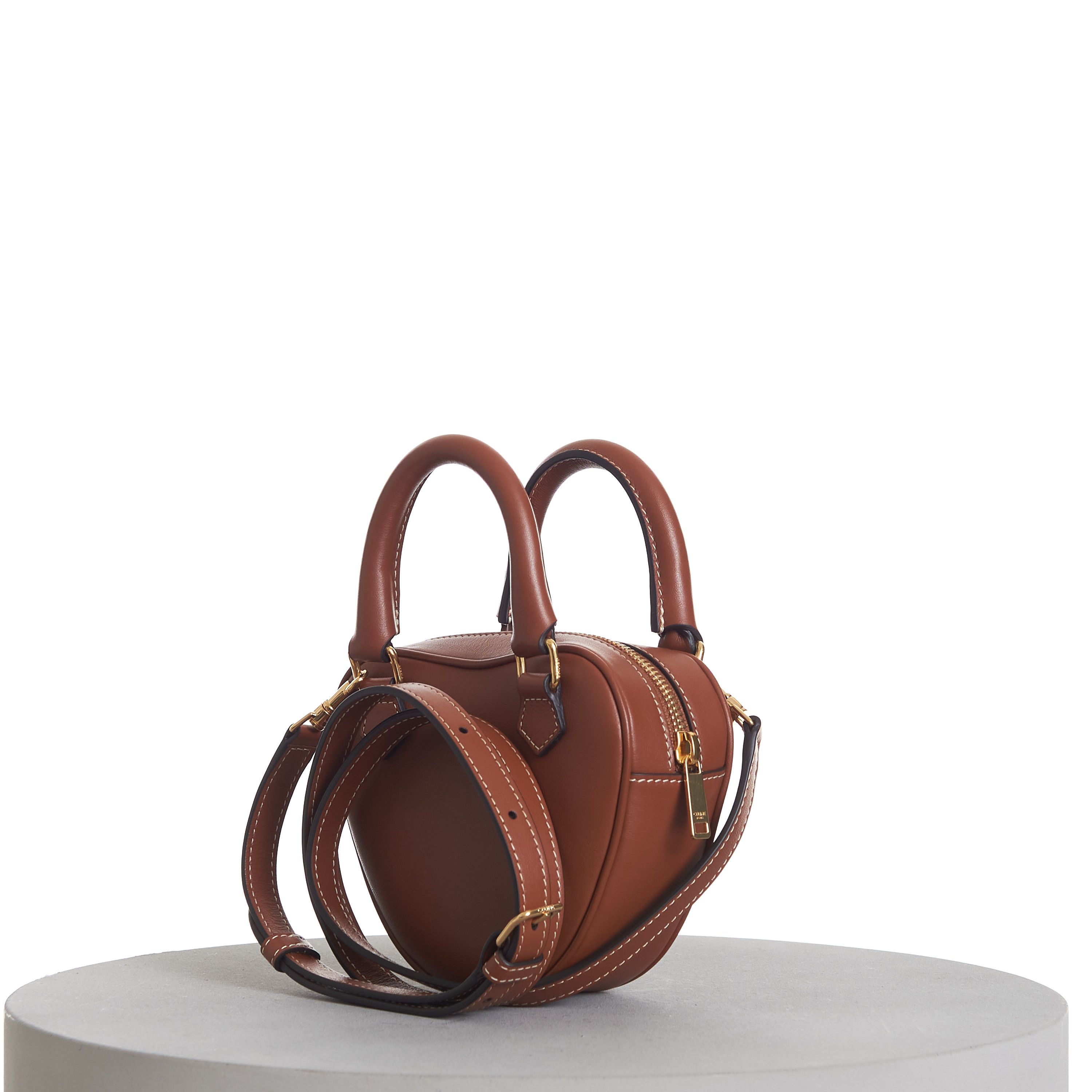 Celine Medium Celine Heart Bag In Tan Brown Smooth Leather Size ONE SIZE - 14 Thumbnail