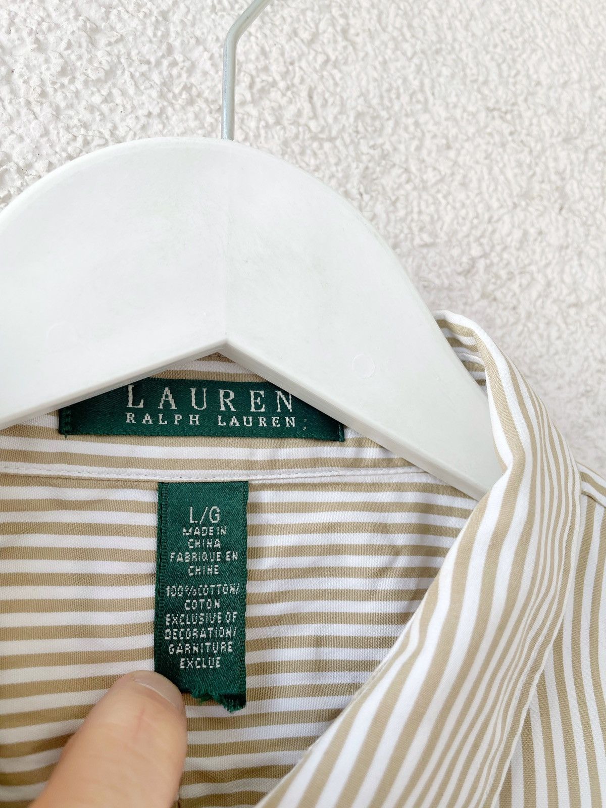 Polo Ralph Lauren × Vintage Ralph Lauren Women Vintage Stripe Shirt Size L Big Logo Size L / US 10 / IT 46 - 6 Thumbnail