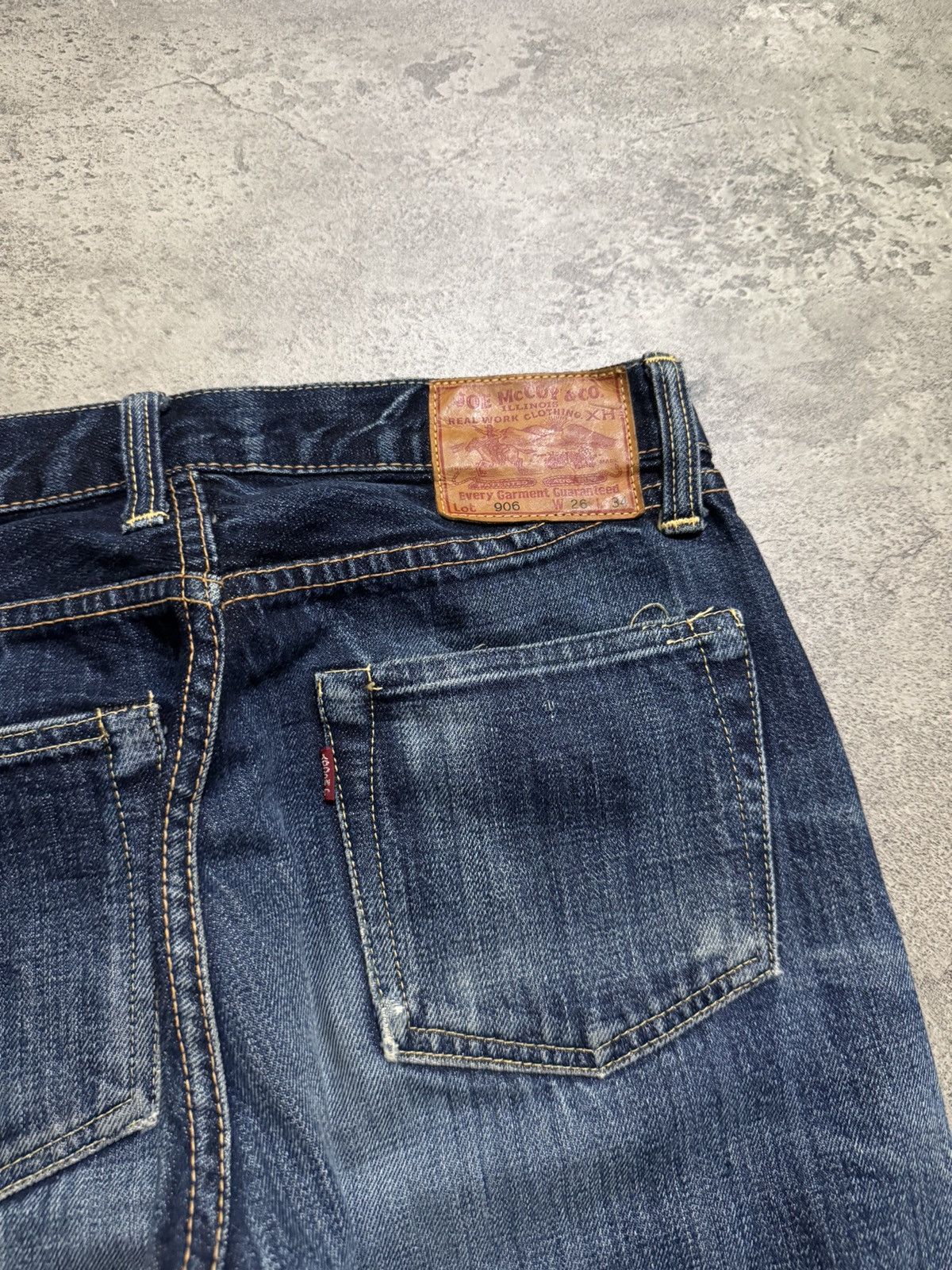 The Real McCoy's Joe McCoy Lot.906 Denim Selvedge distressed jeans Size US 28 / EU 44 - 10 Thumbnail