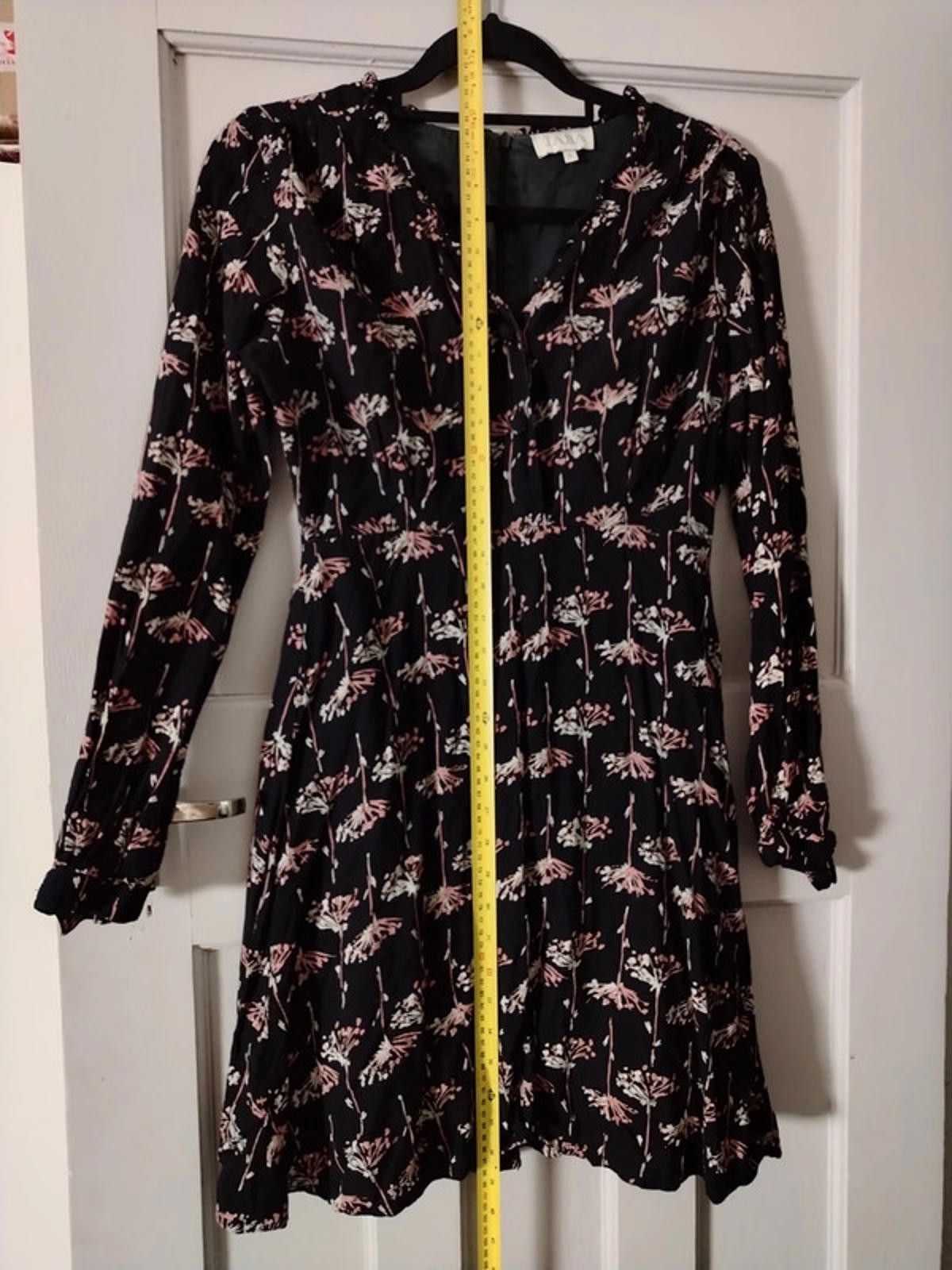 Japanese Brand Jaba black floral long sleeve dress ruffle neck Size S / US 4 / IT 40 - 10 Thumbnail