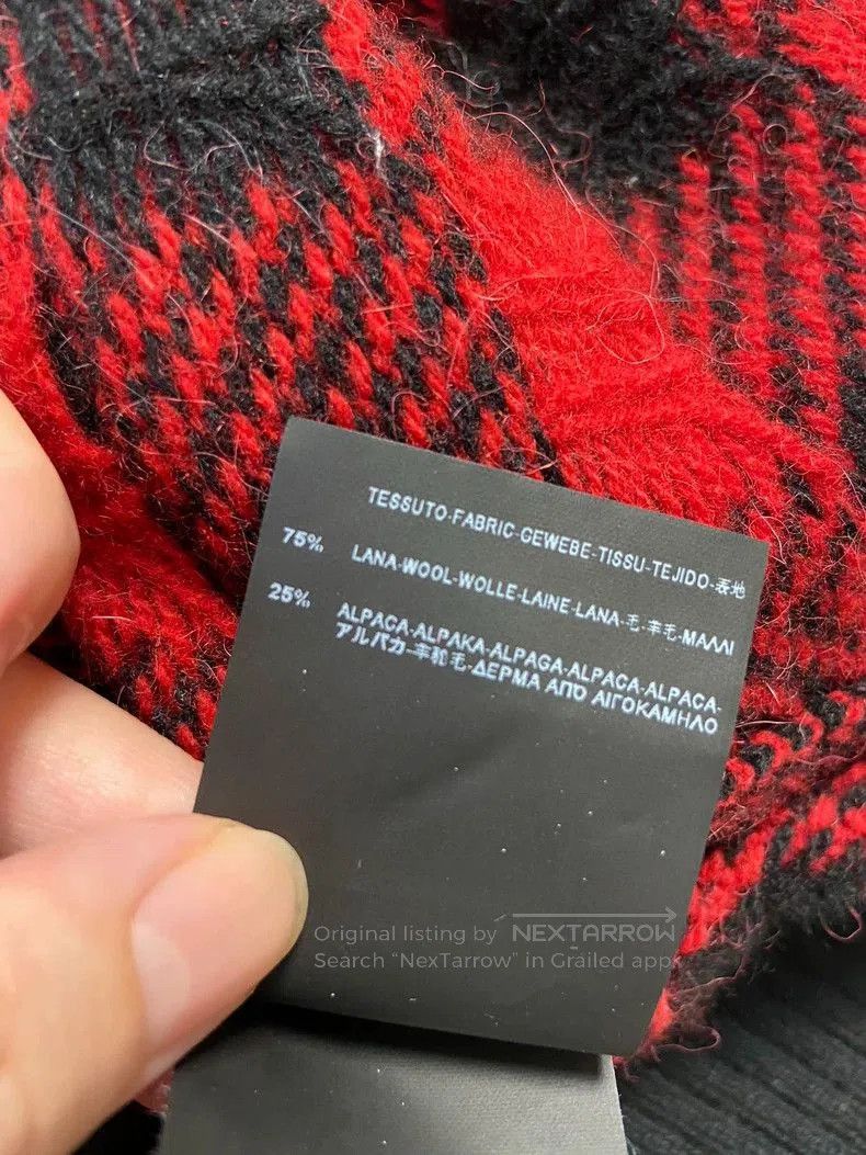 Saint Laurent Paris Saint Laurent Paris Red Black Check Sweater. Size US XL / EU 56 / 4 - 8 Thumbnail