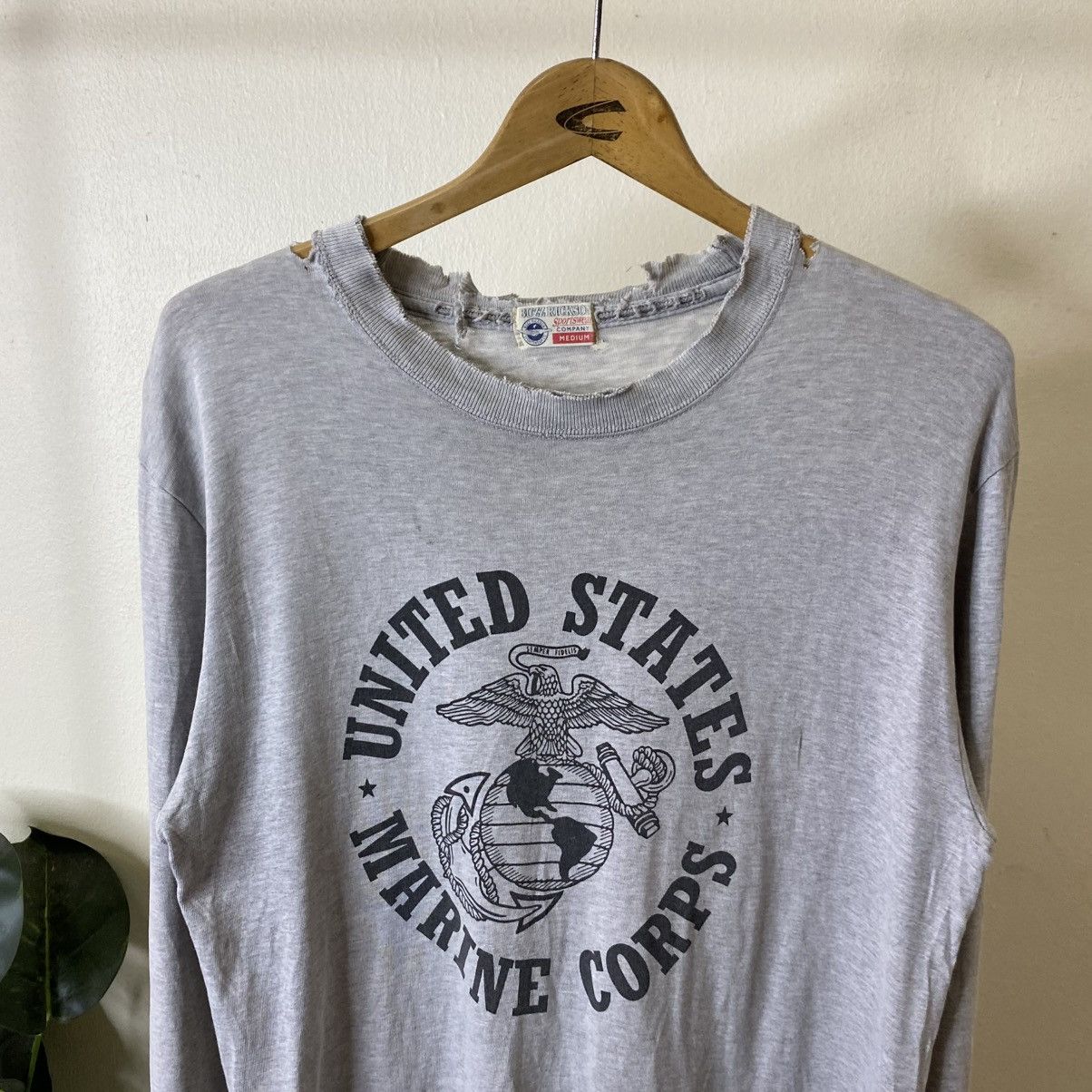 Buzz Rickson's United States Marines Corps USMC Distressed LS T Shirt Size US M / EU 48-50 / 2 - 2 Thumbnail