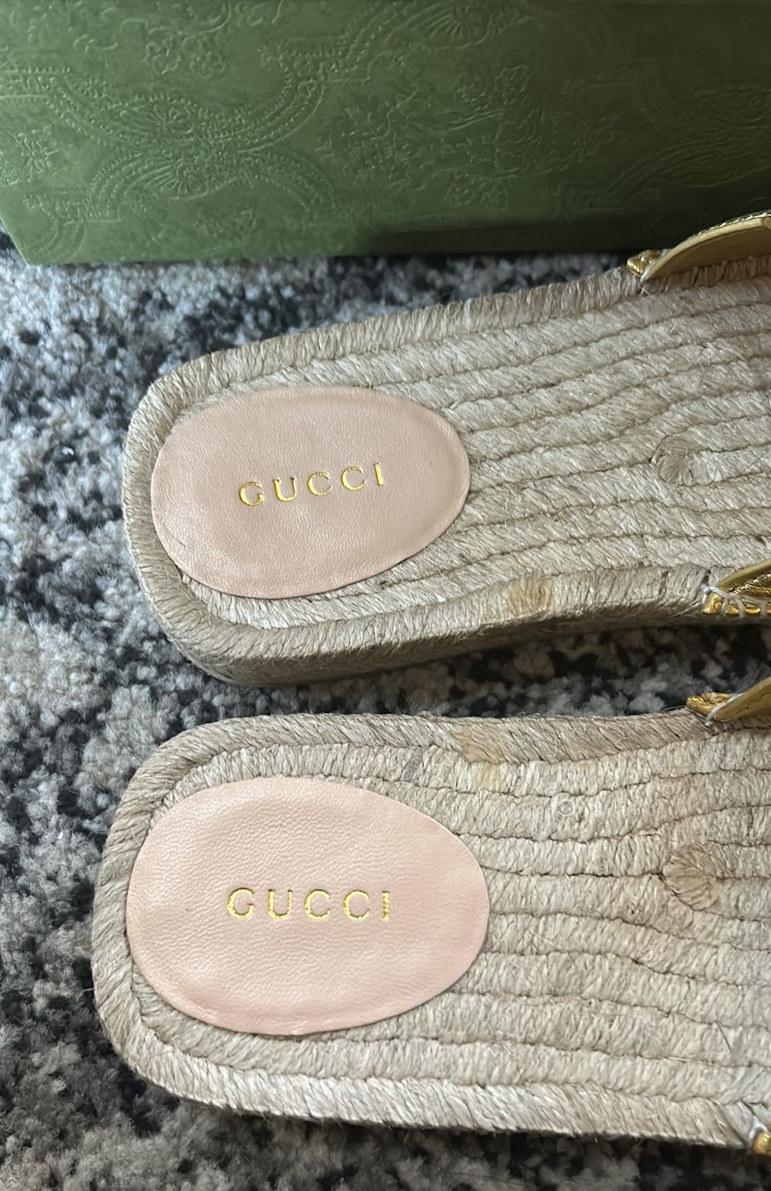 Gucci Gucci Nappa Interlocking G Espadrille Slide Sandals size 36 Size US 6 / IT 36 - 3 Thumbnail
