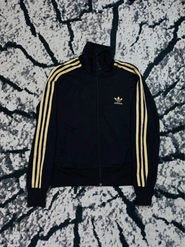 Adidas Adidas zip track jacket black gold 40 Size S / US 4 / IT 40 - 1 Thumbnail