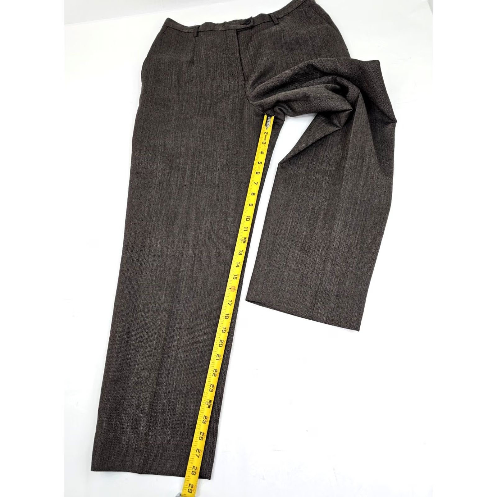 Pendleton VINTAGE Pendleton Pants Women 14 Wool Virgin Wool Herringbone Lined 31x28 Brown Black Pockets Classic 80s 90s Retro Academia Mens Womens Size 36" / US 14 / IT 50 - 5 Thumbnail