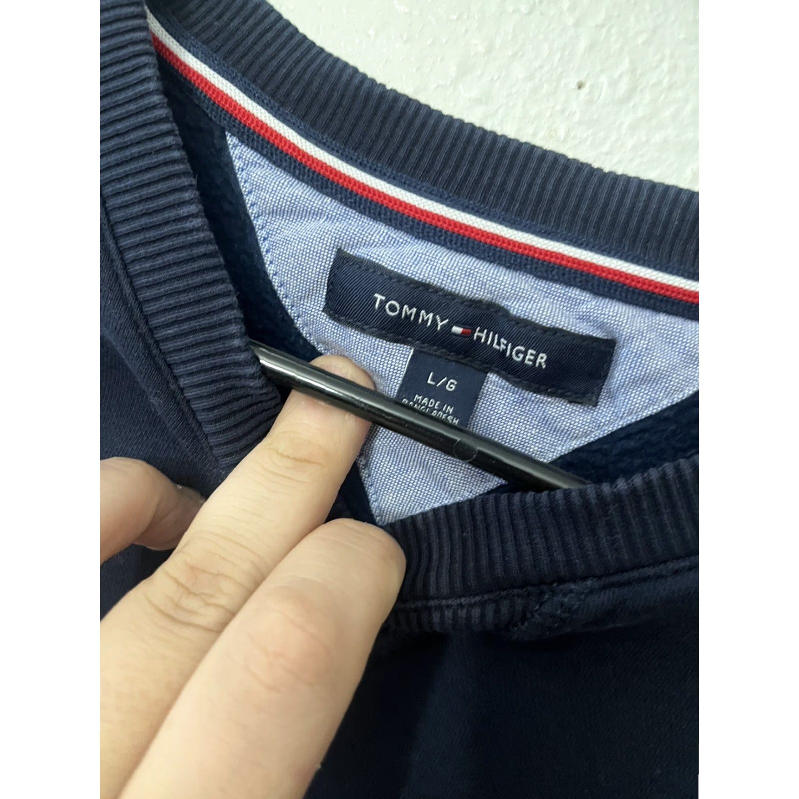Tommy Hilfiger Tommy Hilfiger Crew Neck Knit Sweater Pullover Blue Mens Large Long Sleeve 100% Cotton Size US L / EU 52-54 / 3 - 4 Thumbnail