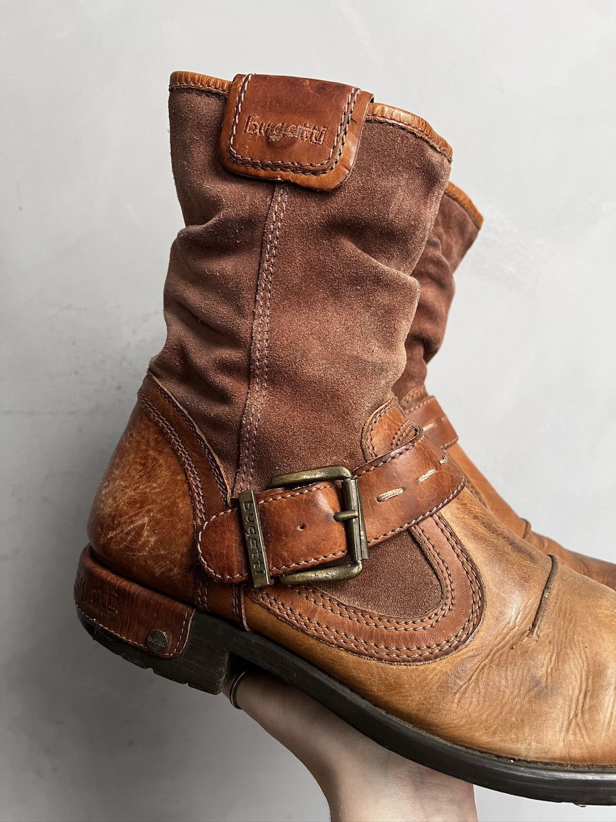 Hedi Slimane Leather brown ankle moto boots avant garde guidi style y2k Size US 9 / EU 42 - 4 Thumbnail