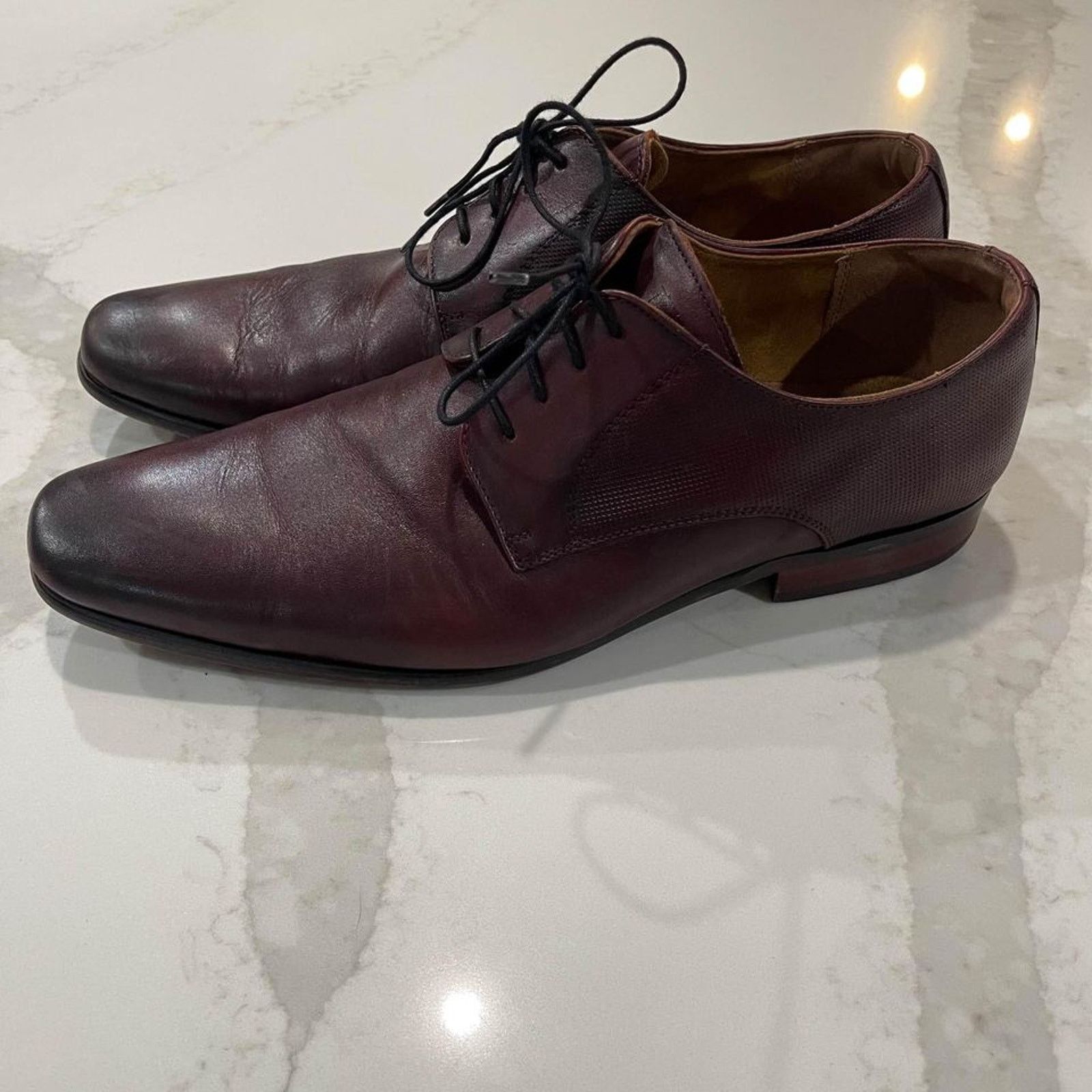 Florsheim Florsheim Dress Shoes Oxford Brown Leather Plain Toe Men 12D Size US 12 / EU 45 - 2 Thumbnail