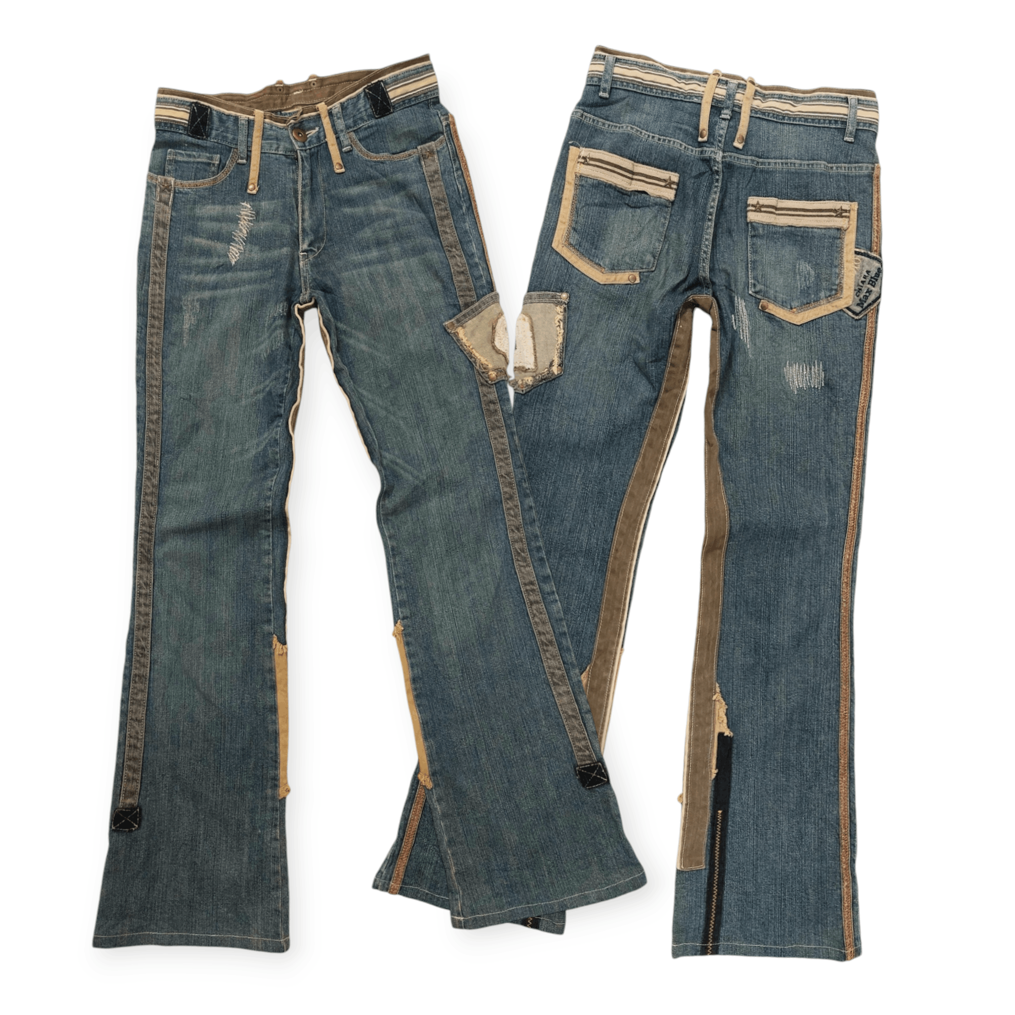 Other Vintage Flare Unopiu Distressed Denim Size 28" / US 6 / IT 42 - 1 Thumbnail