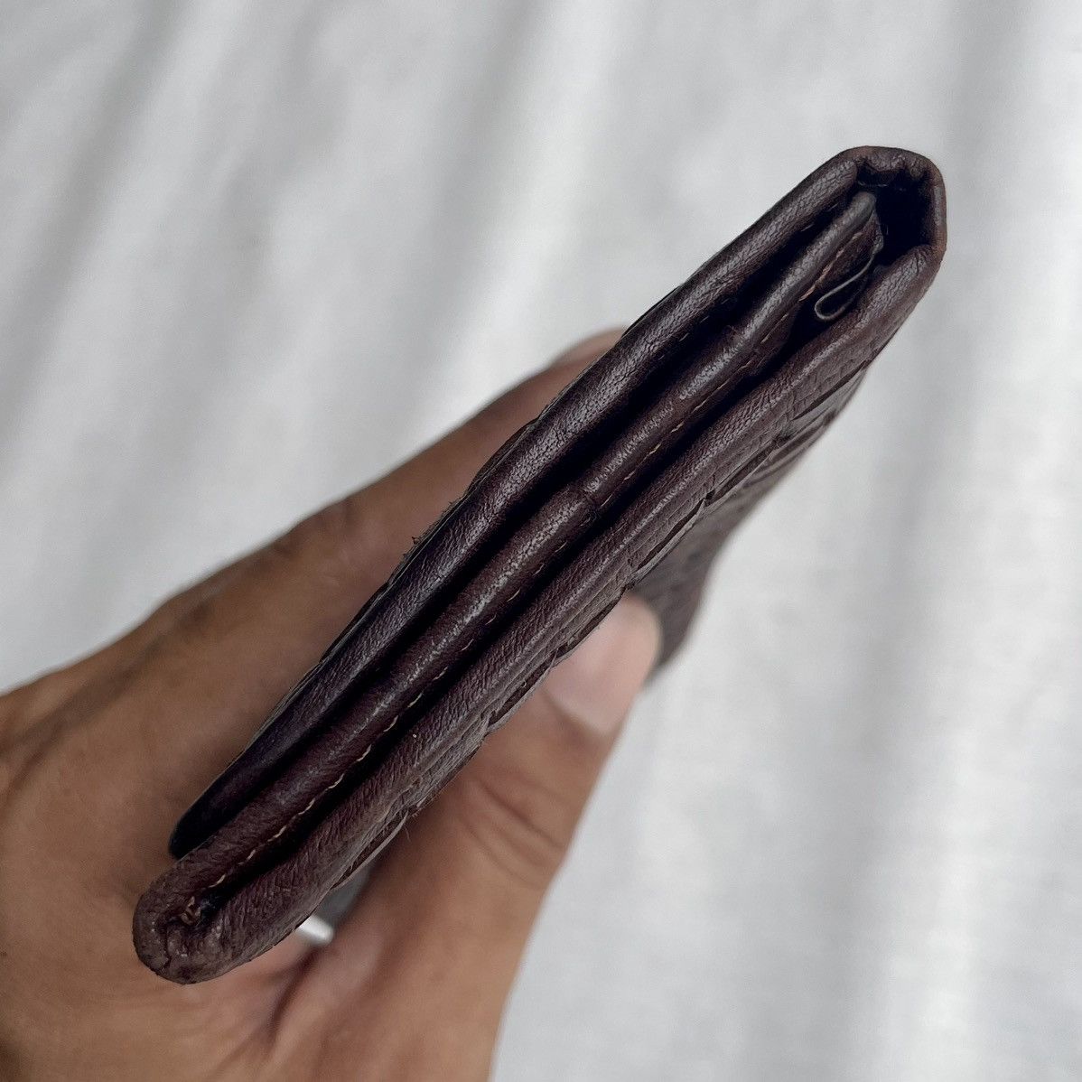 Leather Woven Leather Long Wallet Size ONE SIZE - 4 Thumbnail