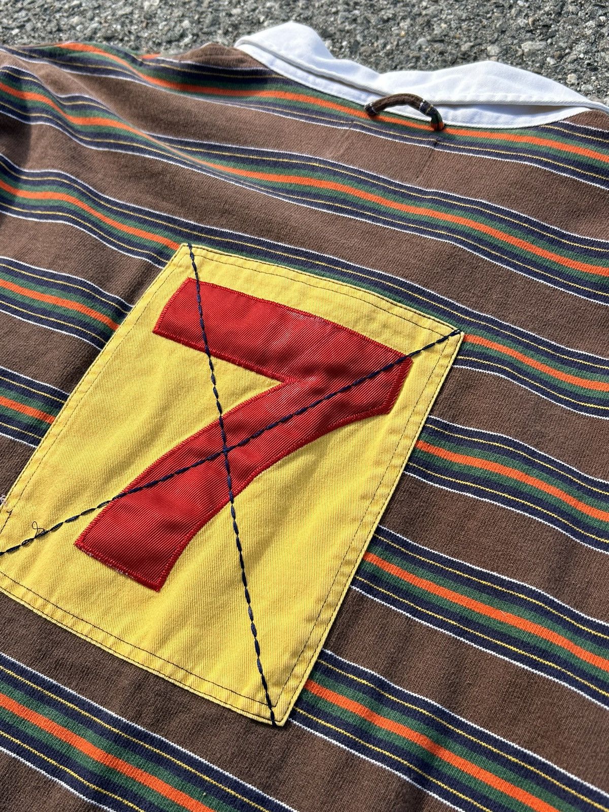 Cremieux Giant 7 Patch Long Sleeve Polo Shirt