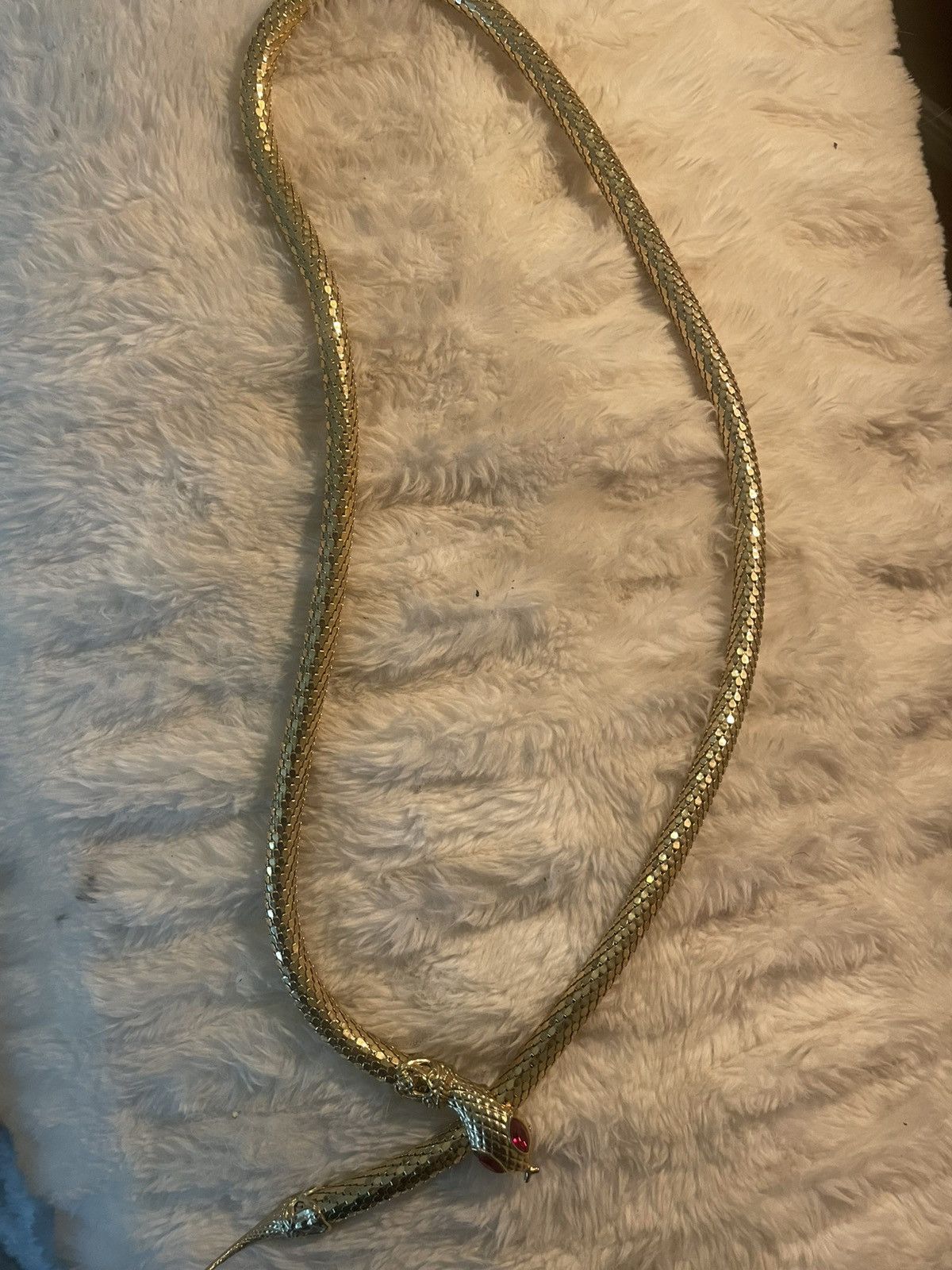 Other Vintage Gold Snake Necklace w/ Red Accents Size ONE SIZE - 2 Thumbnail