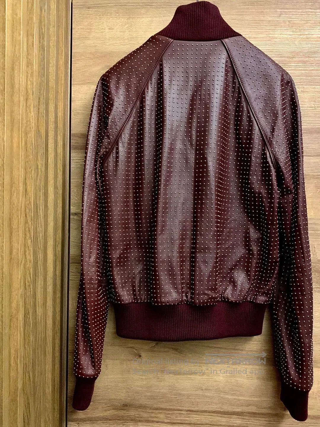 Dior Red Studded Leather Bomber Jacket. Size US S / EU 44-46 / 1 - 3 Thumbnail