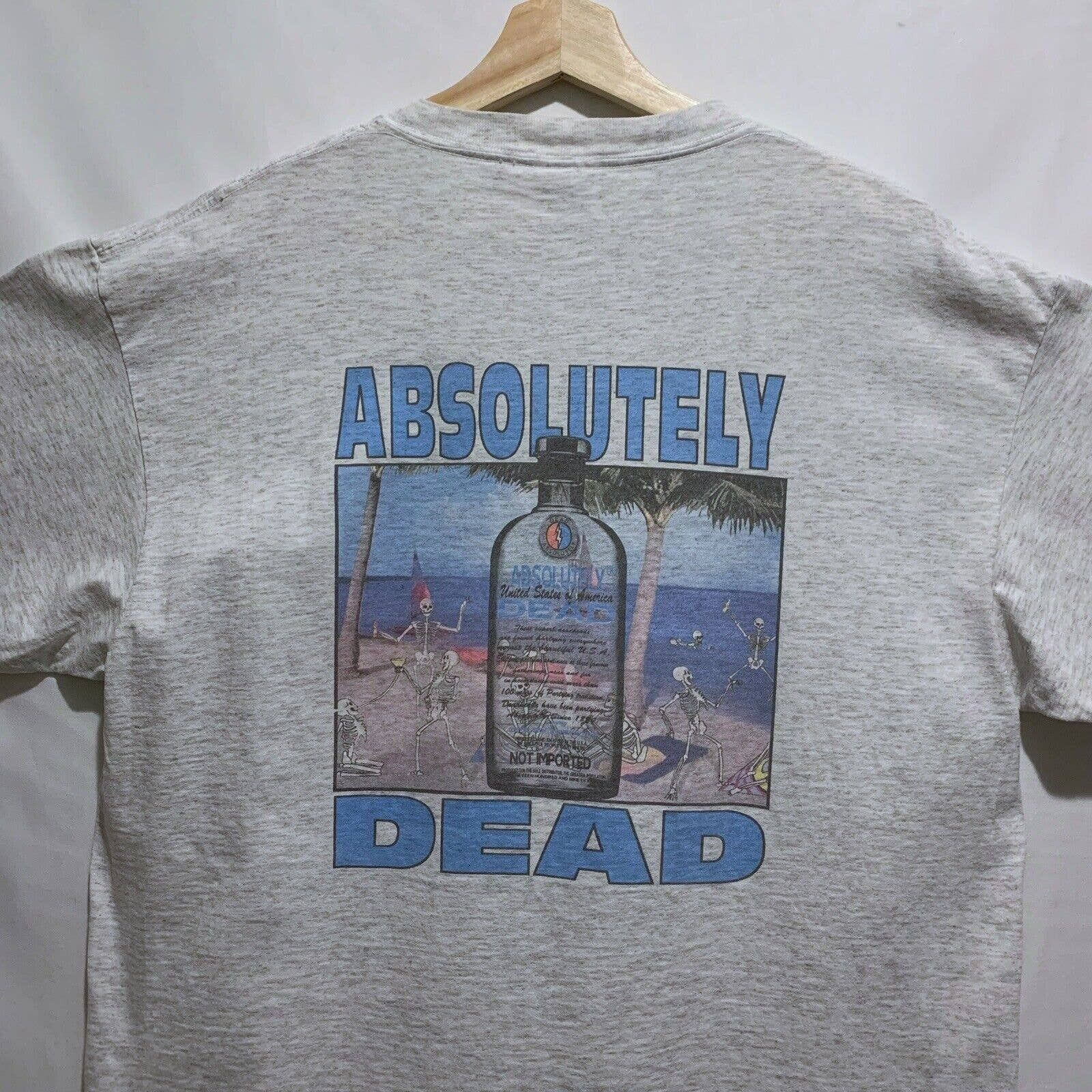 image of Band Tees x Grateful Dead Vintage 90's Grateful Dead T Shirt XL Gray Absolut Vodka in Grey, Men's