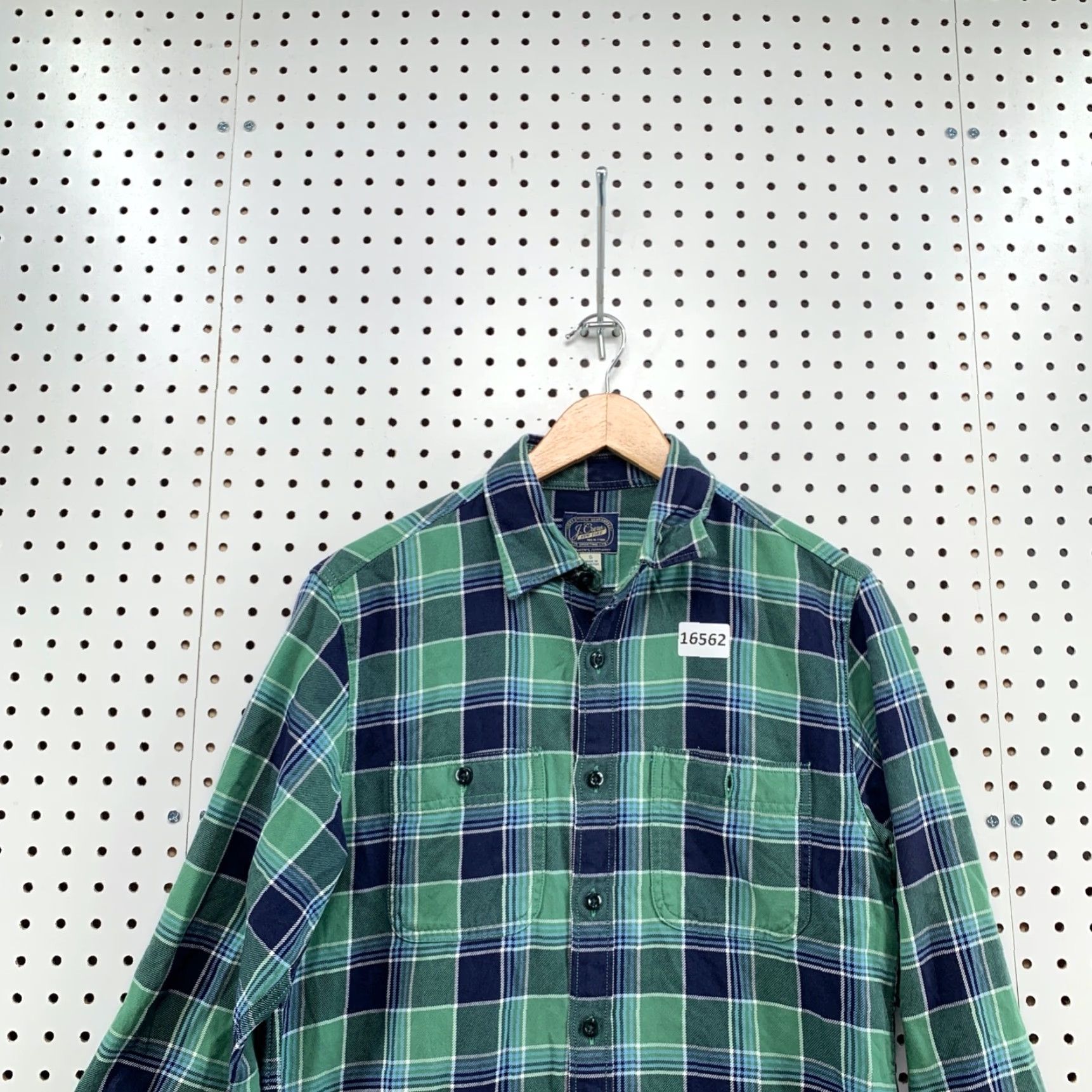 J.Crew J.CREW Button-Up Shirt Plaid Long Sleeve Mens Small Green Flannel Shirt - Regular Fit, Collar A-line, Vintage Inspired? Size US S / EU 44-46 / 1 - 2 Thumbnail