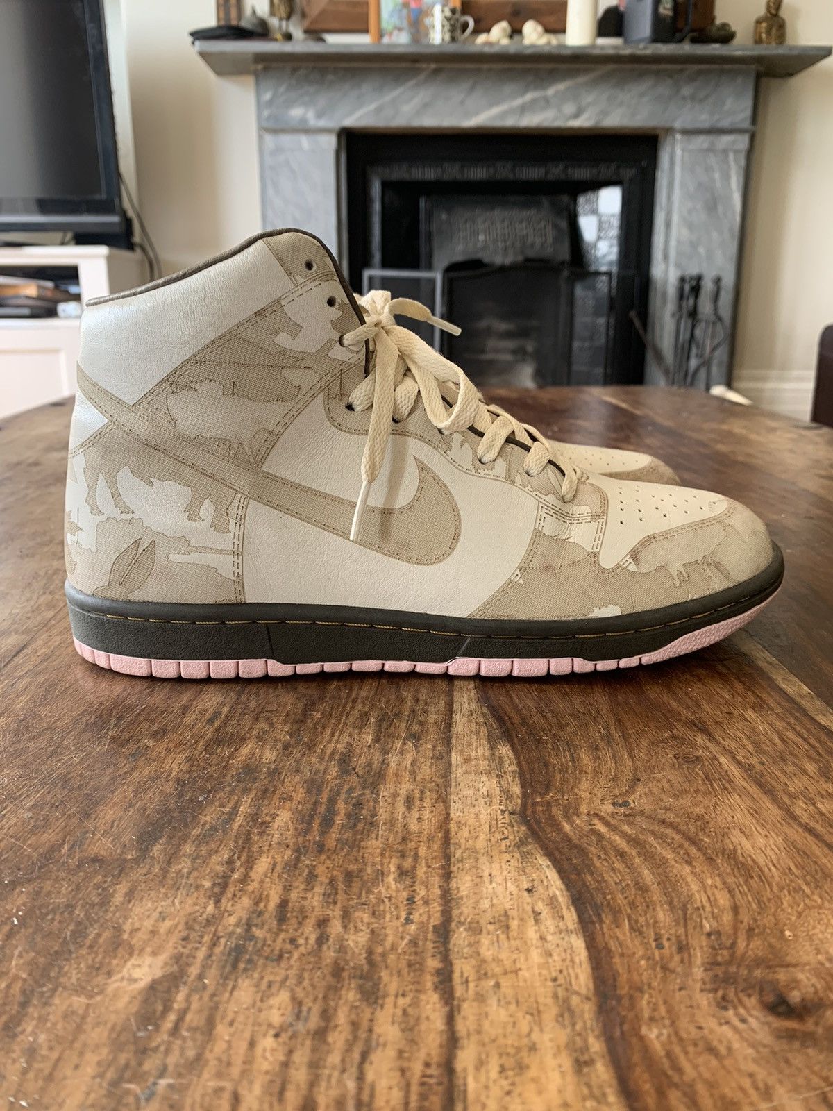 Nike Nike Dunk High One Piece Premium Khaki Pink Ice Size US 8.5 / EU 41-42 - 5 Thumbnail