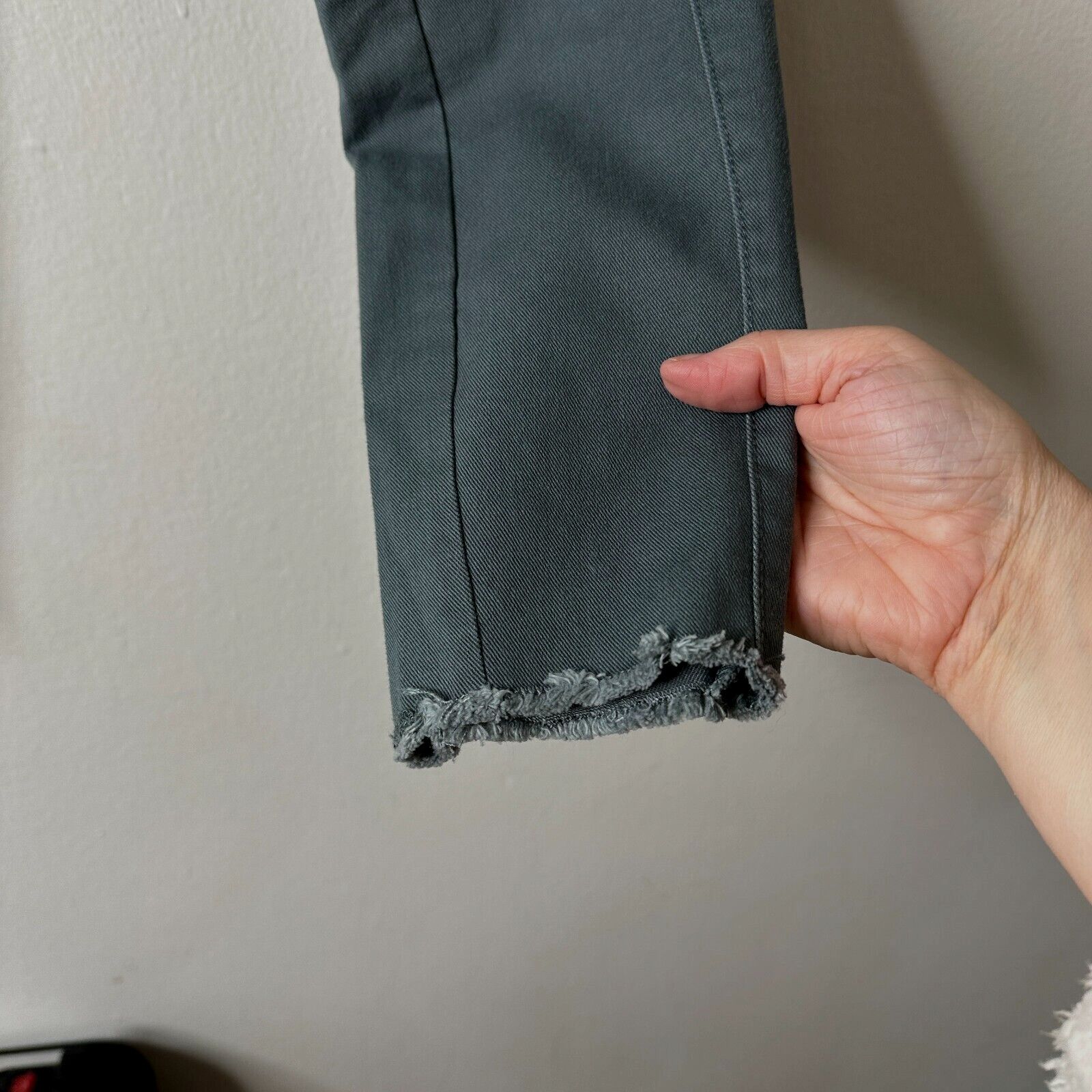 Loft Loft Slate Gray Button Fly Frayed Hem Jean Front Stitch 00 Size 24" / US 00 / IT 34 - 7 Thumbnail