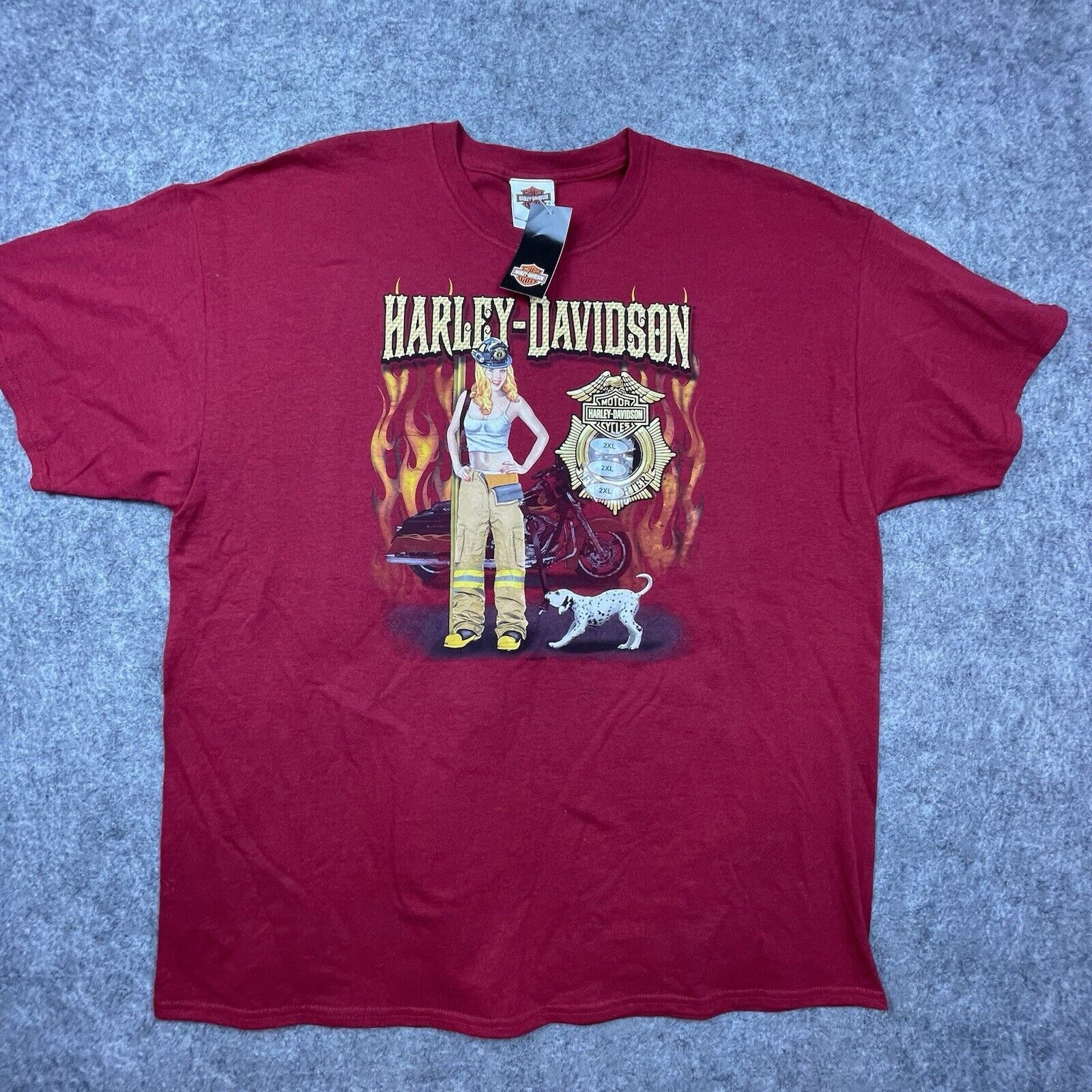 Harley Davidson Harley Davidson 2XL Fire Fighter Pin-Up Girl Flames Cali Size US XXL / EU 58 / 5 - 1 Thumbnail