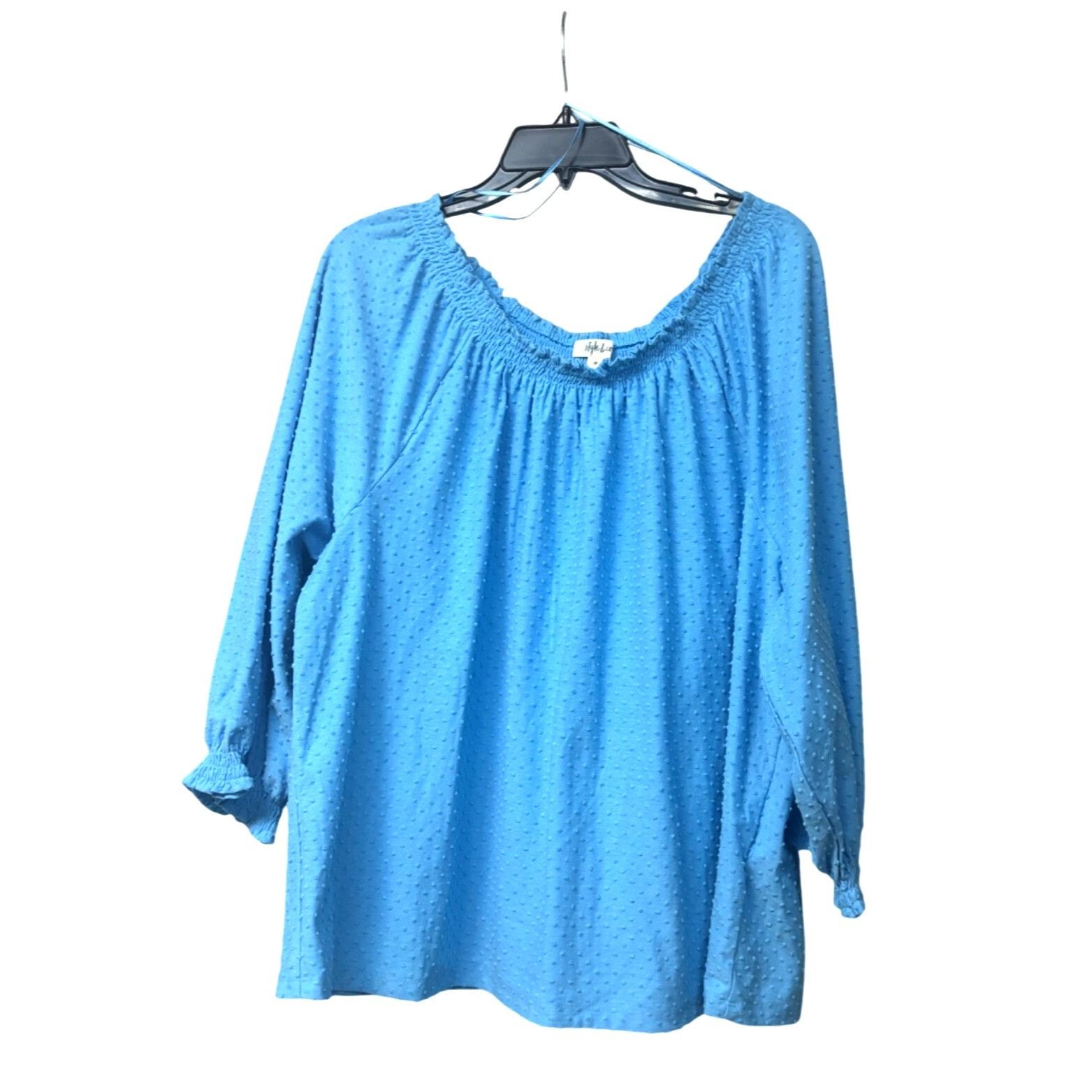Style & Co Style Co Plus Size Off-the-Shoulder Swiss Dot Top, Aqua Blue Size ONE SIZE - 9 Thumbnail
