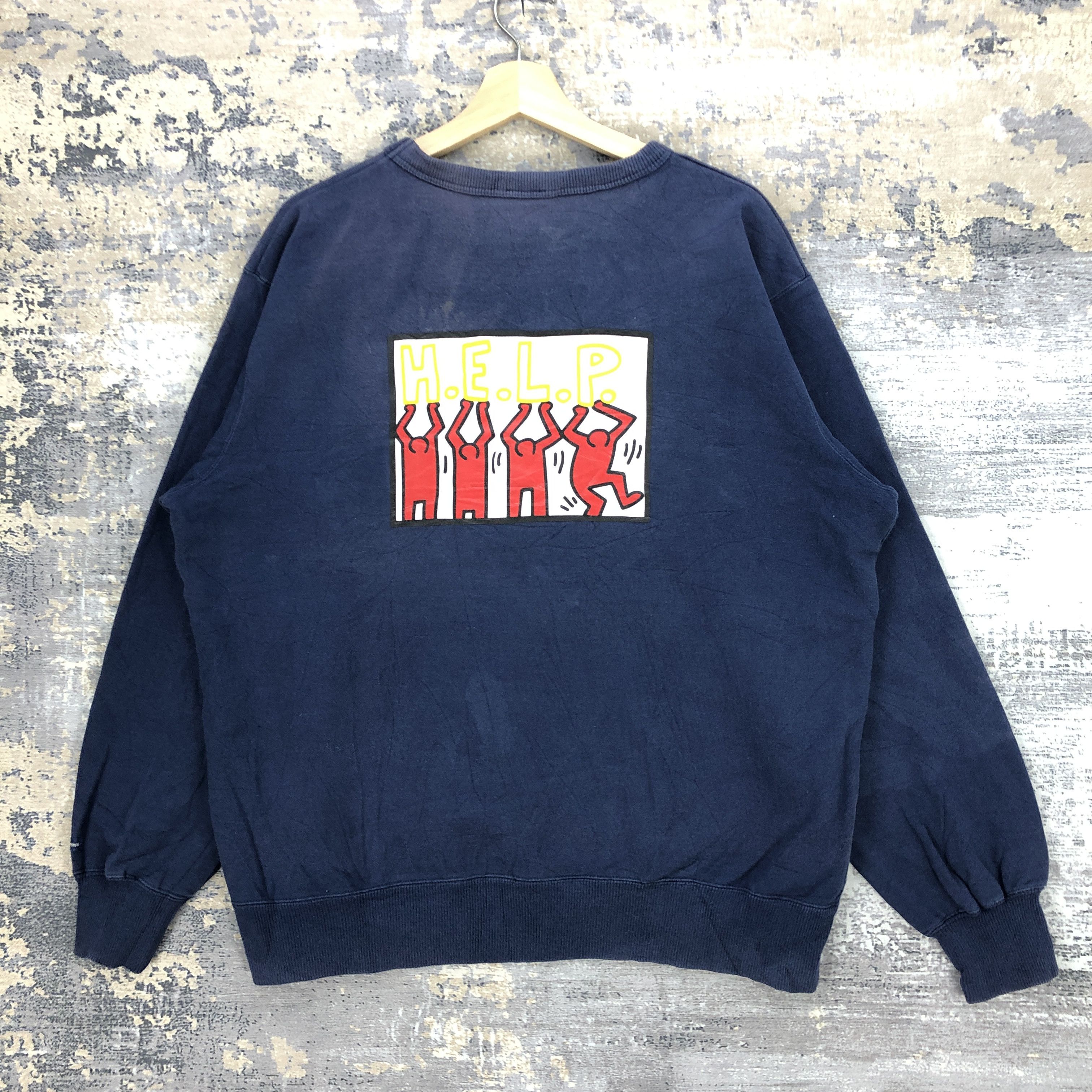 Vintage 90s Keith Haring Sweater Fuck Pop Arts Sweatshirt