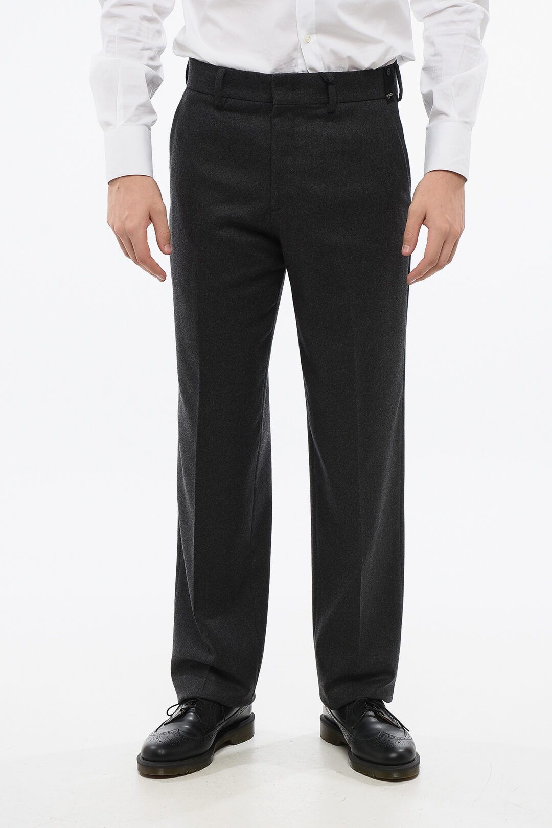 og1mm0825 Solid Color Cashmere Pant in Grey