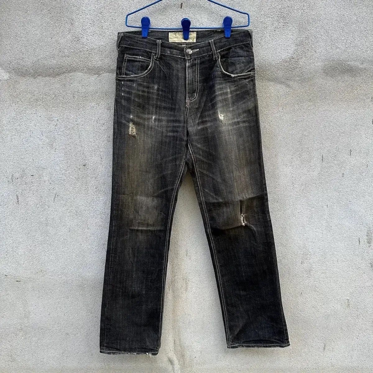 Denime DENIM LAB JEANS RIPPED JAPANESE RARE DENIM VINTAGE PANTS Size US 33 - 1 Thumbnail