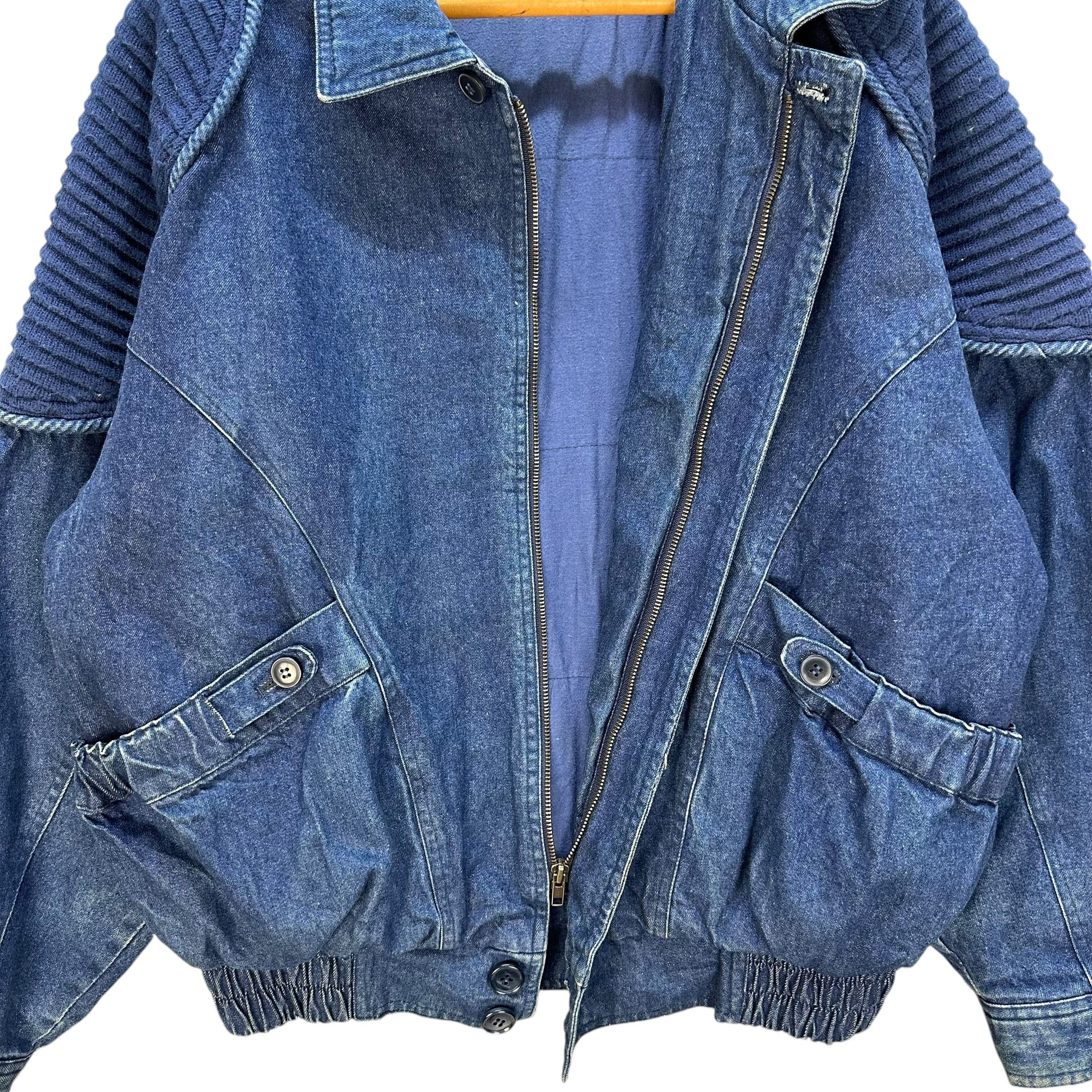 Japanese Brand 90's RVX Blue Denim Jacket Free Size Nice Design #1497-A62 Size US L / EU 52-54 / 3 - 7 Thumbnail