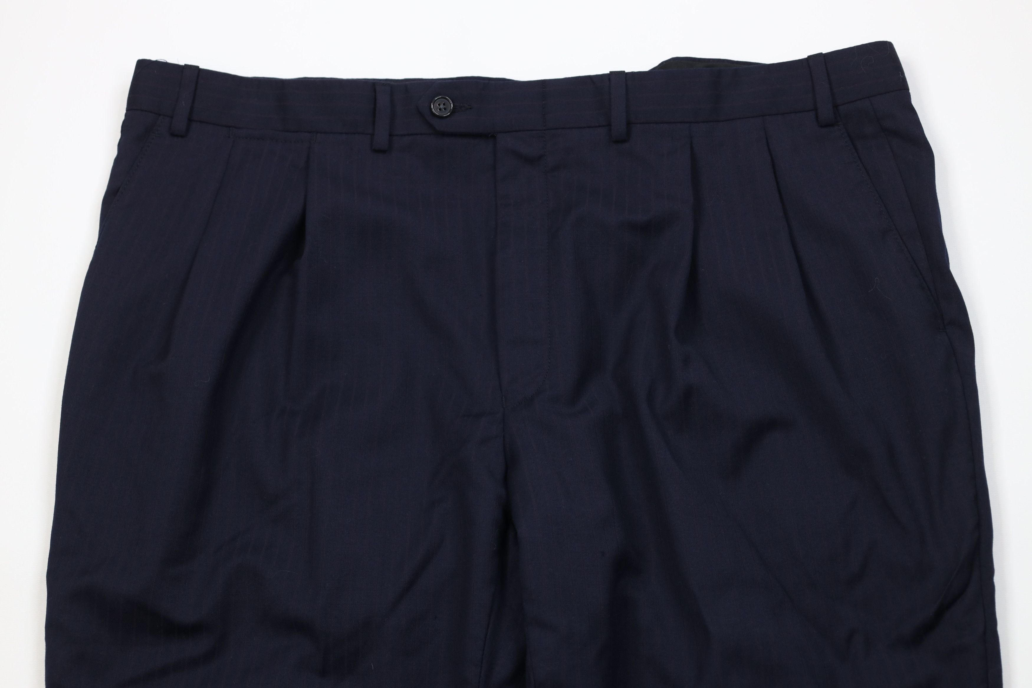 Vintage Vintage 90s Streetwear Knit Pinstriped Wide Led Chino Pants Size US 40 / EU 56 - 2 Thumbnail