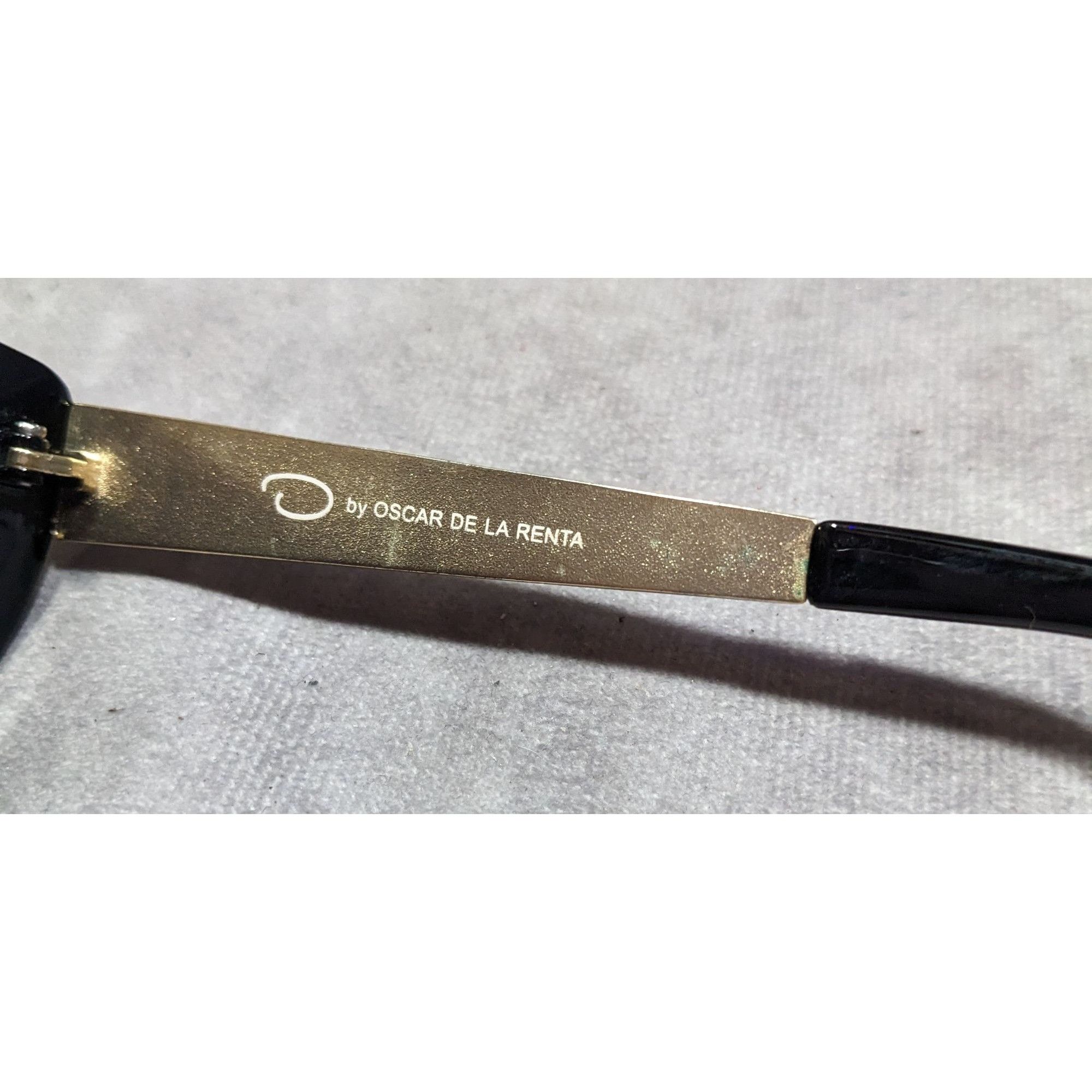 Oscar De La Renta Oscar De La Renta Black And Gold Tone Sunglasses With Purple Size ONE SIZE - 6 Thumbnail