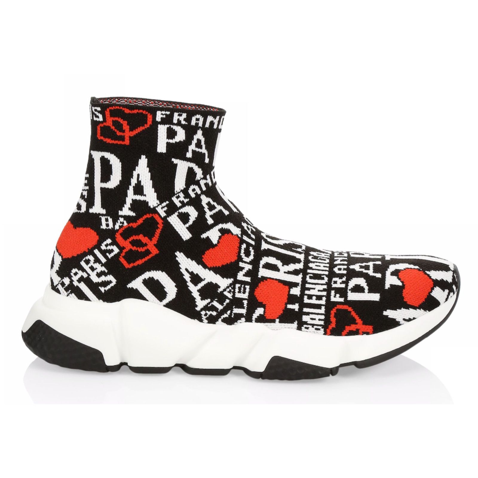 Balenciaga Women Sock White Black Red Paris Sneakers 42