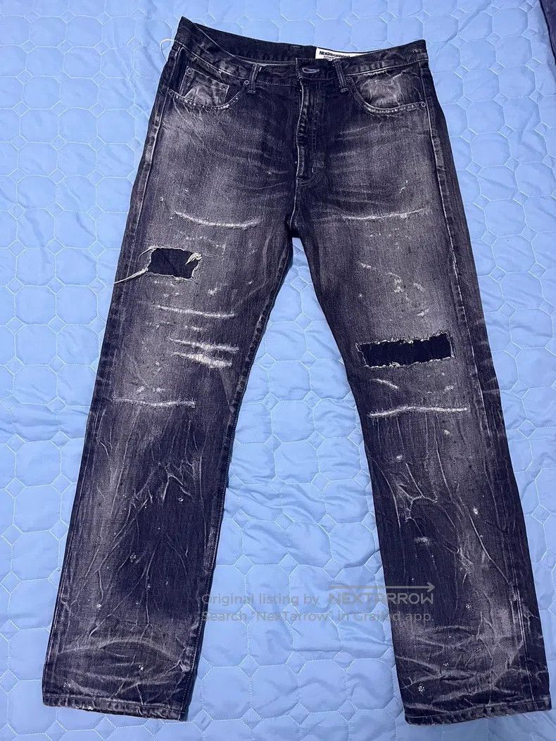 Neighborhood Neighborhood size L Black Washed King Bull Denim Pants Size US 27 - 1 Thumbnail