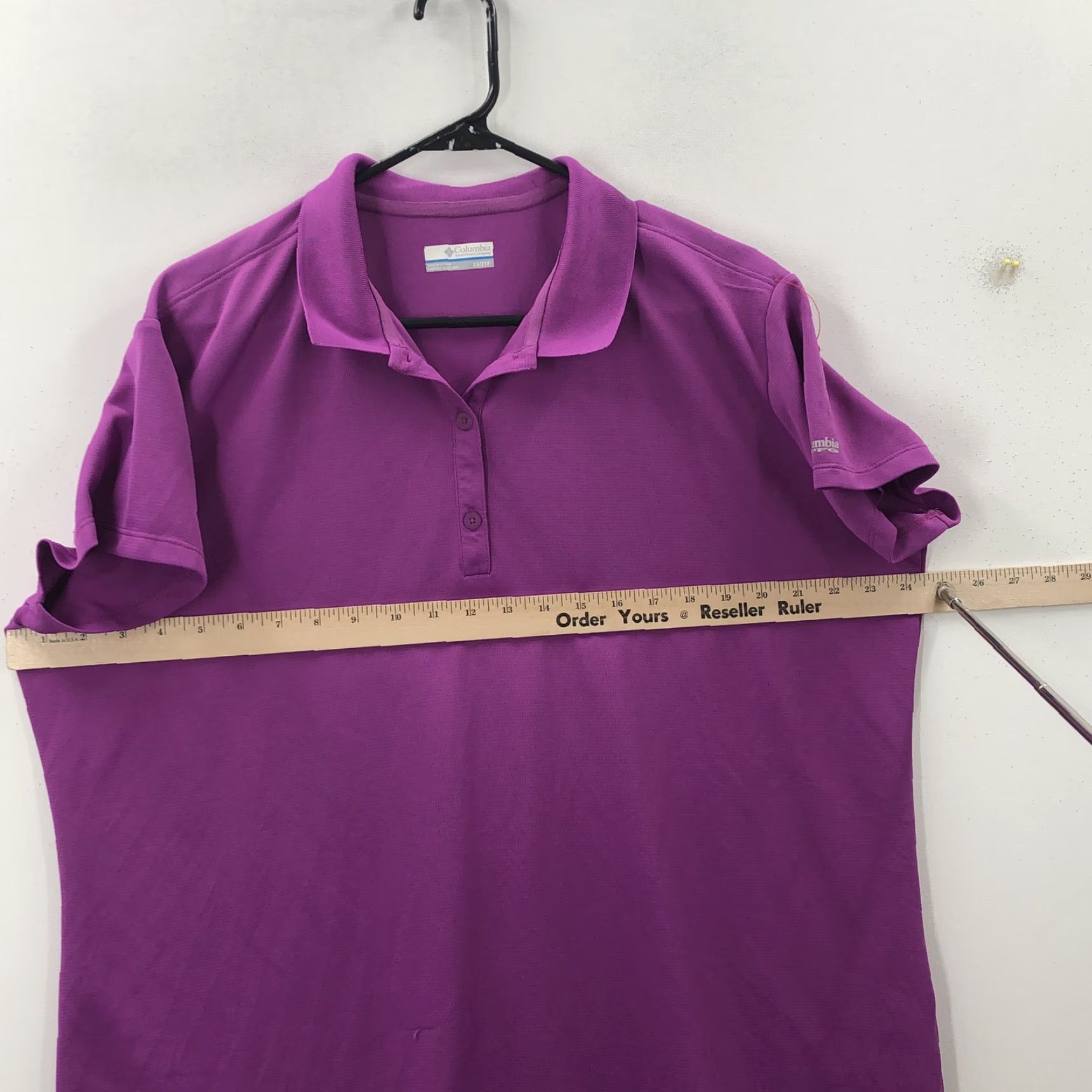 Vintage Columbia Polo Shirt Men Golf Short Sleeve Purple 2X Adult Regular Size Breathing Collared Shirt All Season Sports Tee Mens Size US XXL / EU 58 / 5 - 2 Thumbnail