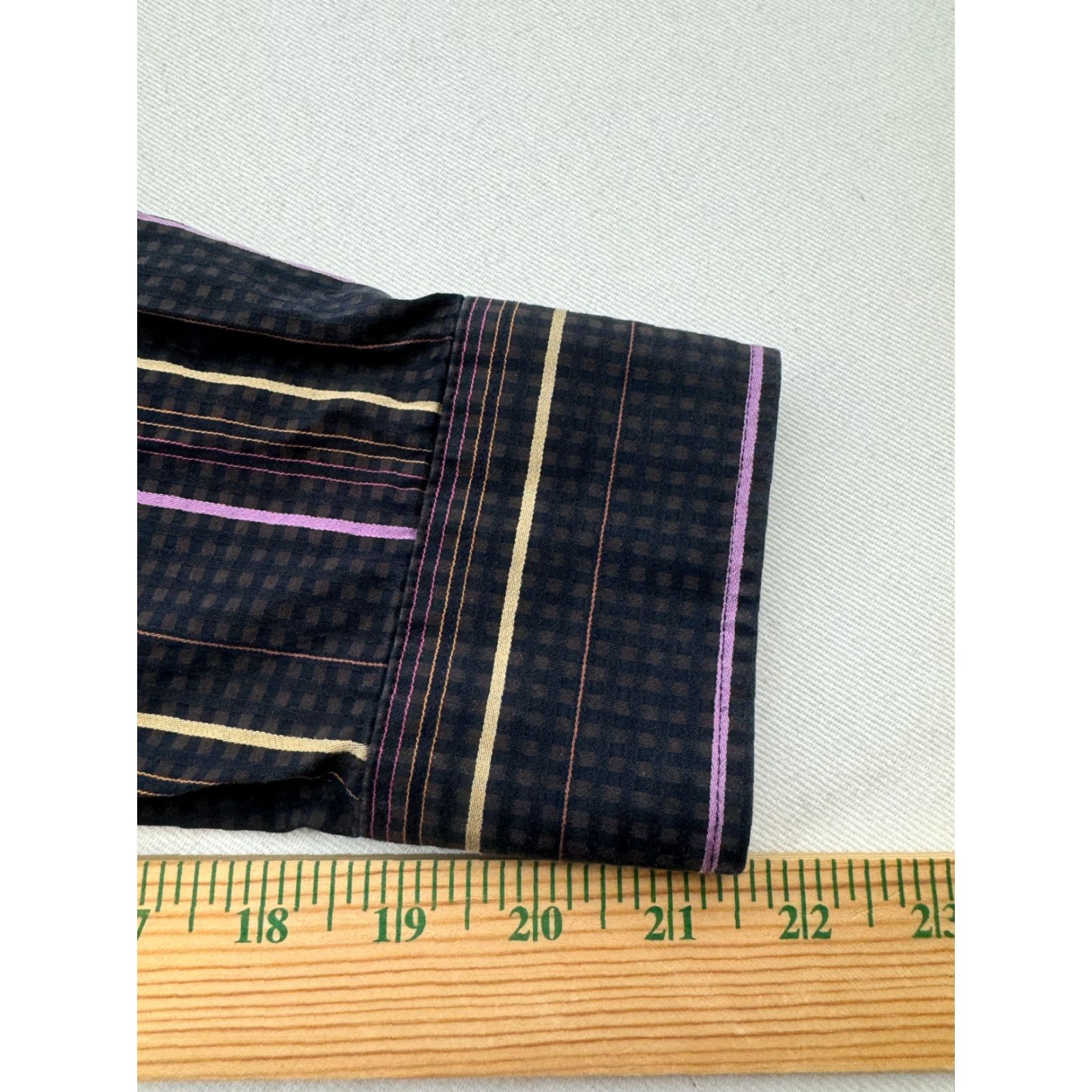 BUGATCHI VINTAGE Bugatchi Uomo Long Sleeve Button-Down Shirt 2XL Striped 100% Cotton Mens Dress Shirt Button-Down Collar 2268 Size US XXL / EU 58 / 5 - 6 Thumbnail