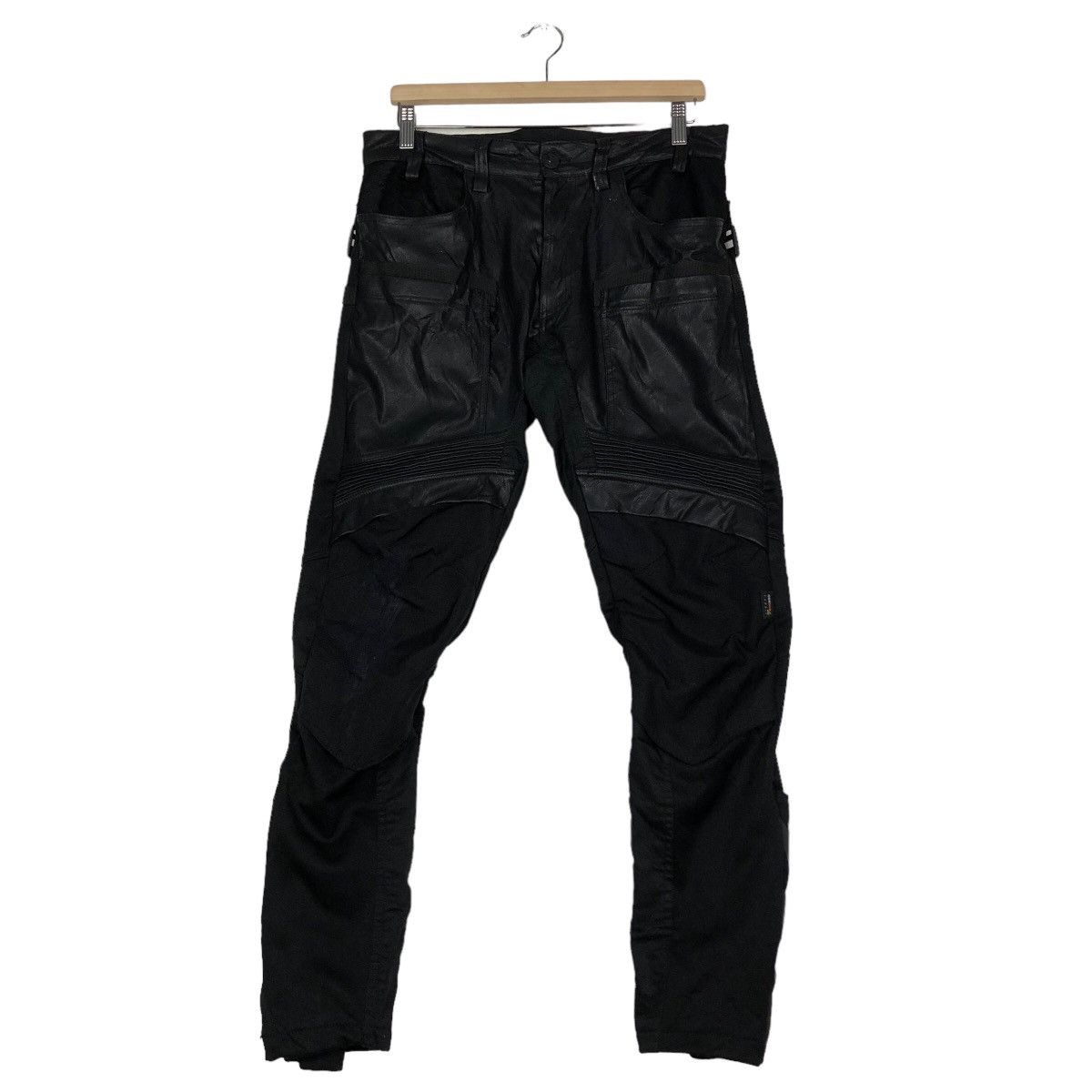 🔥Vintage Soft Leather Biker Pants Corduro Fabric Japan