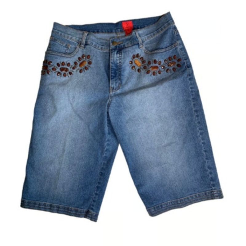 Other V. Cristina Capri Jeans Women’s Sz 14 Capri Gem Stones NEW Size 36" / US 14 / IT 50 - 8 Thumbnail