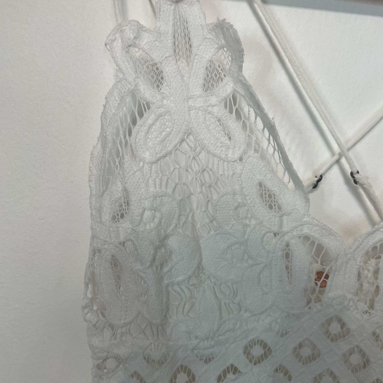 Free People Free People White Adella Cami XS Lace Ruffle Tiered Smocked Size XS / US 0-2 / IT 36-38 - 3 Thumbnail